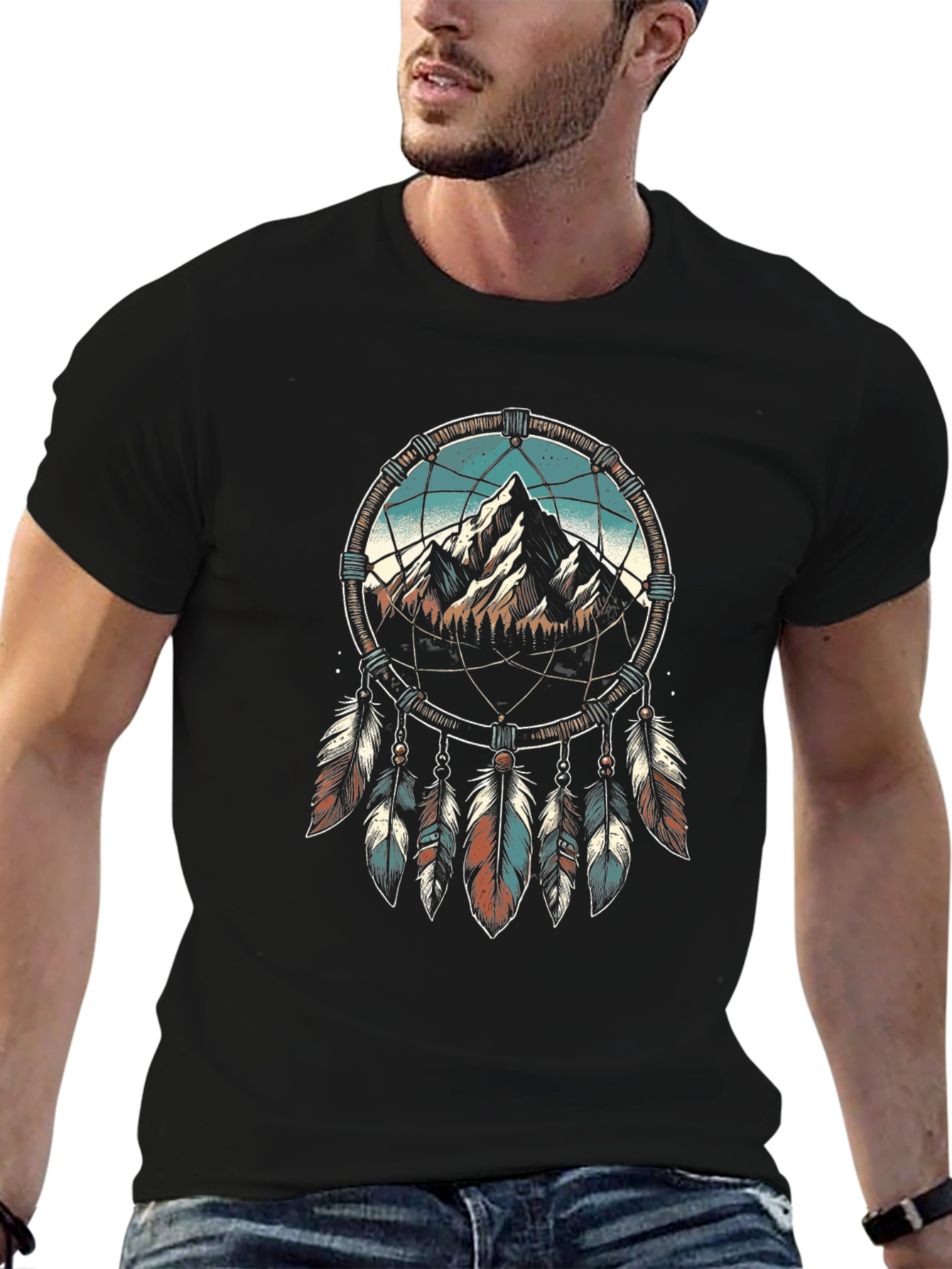 Dreamcatcher Mountain Graphic Tee - Black