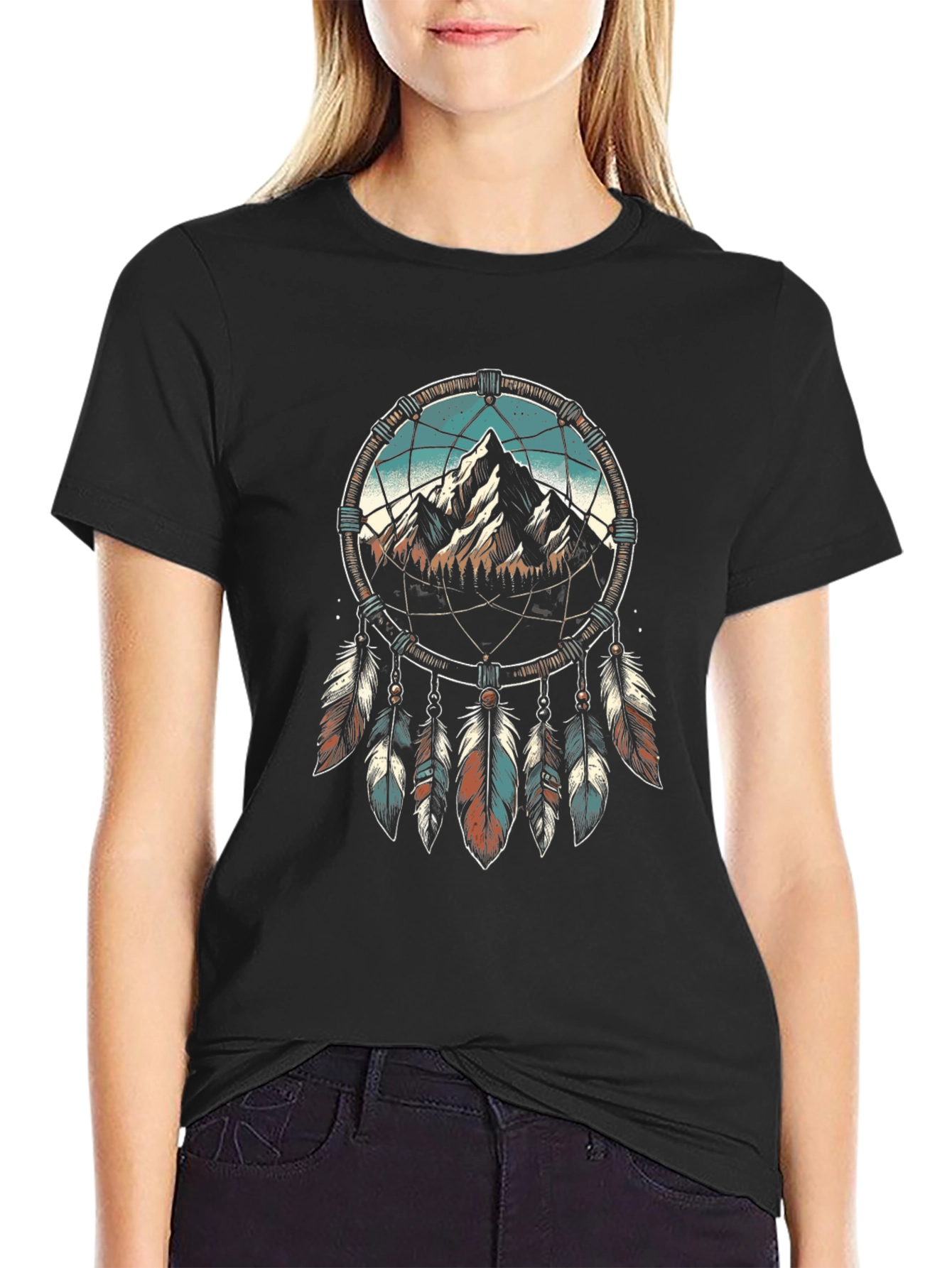 Dreamcatcher Mountain Graphic Tee - Black