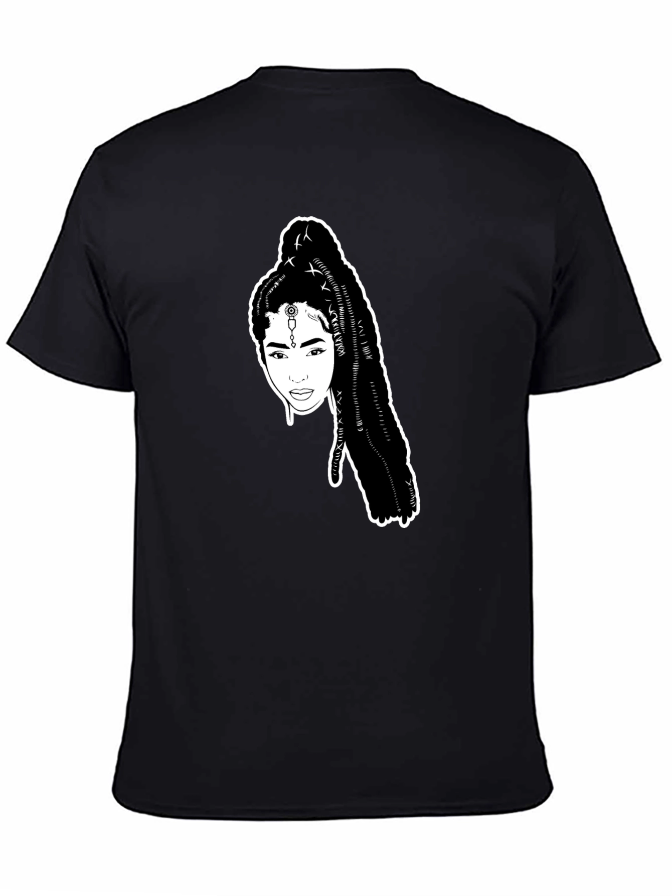 Black T-Shirt with Woman Portrait