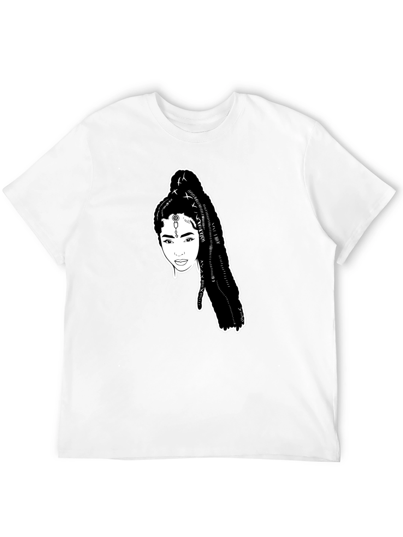 Black T-Shirt with Woman Portrait
