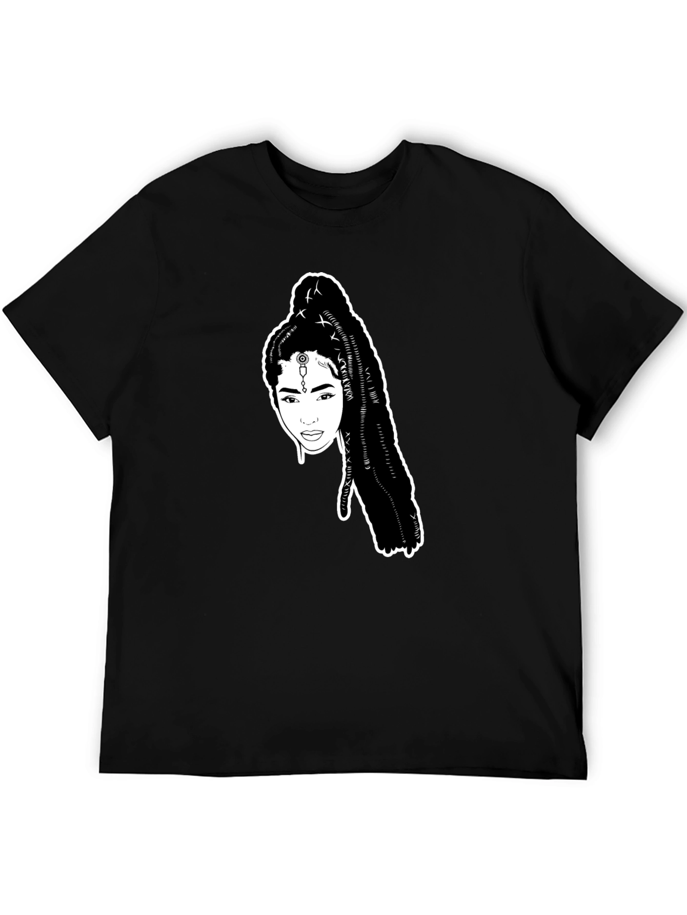 Black T-Shirt with Woman Portrait