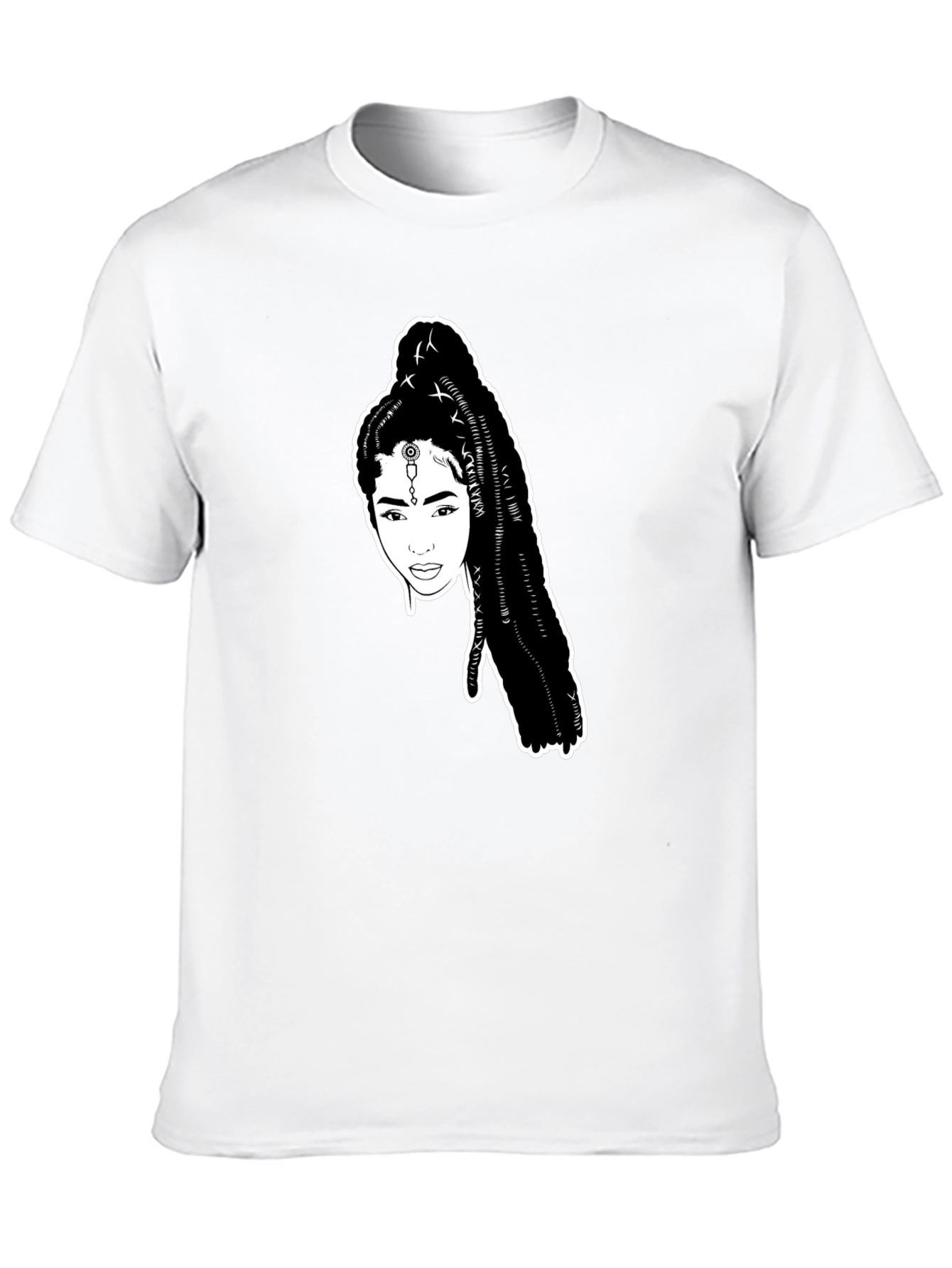 Black T-Shirt with Woman Portrait