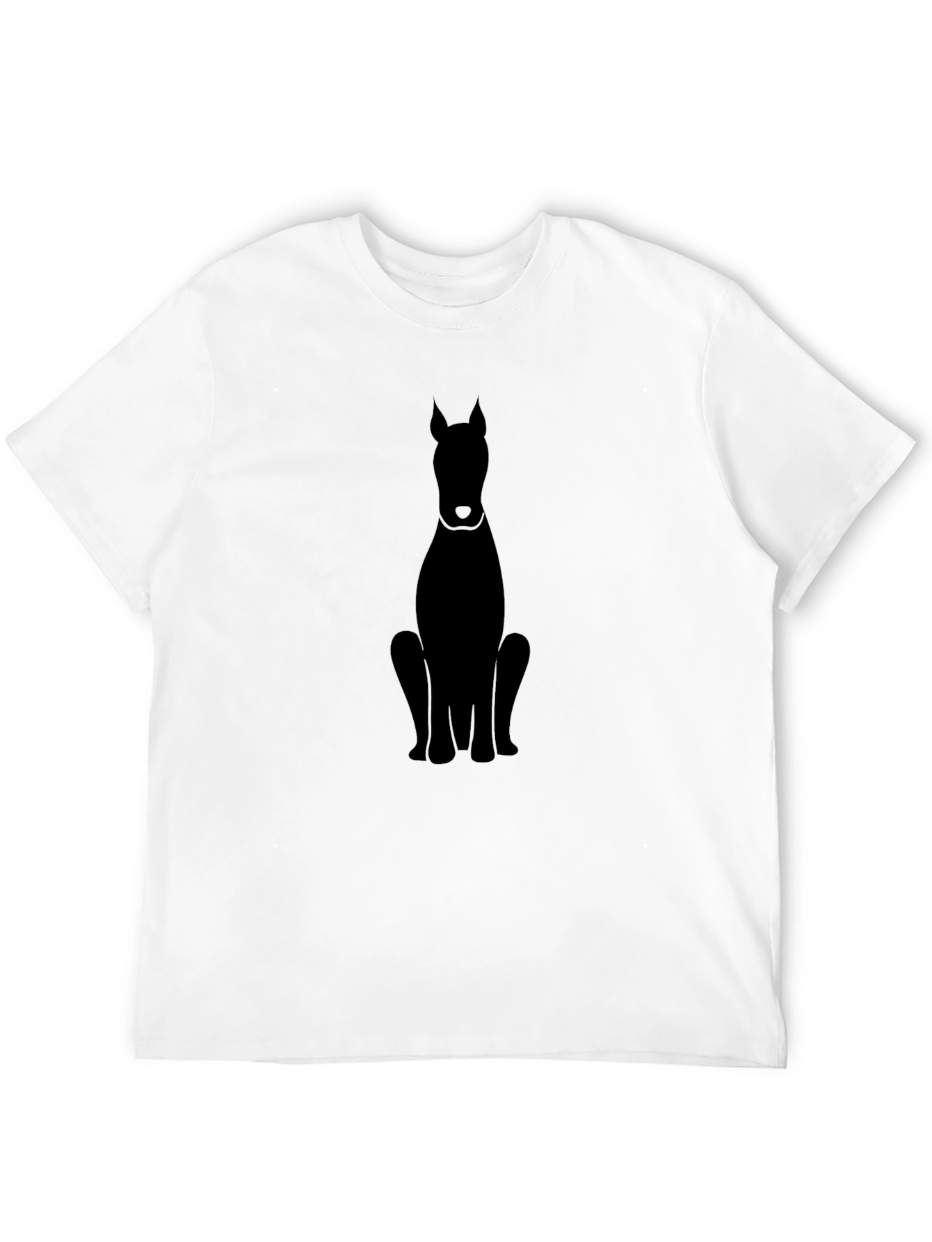 Mens Black Doberman Dog Silhouette T-Shirt