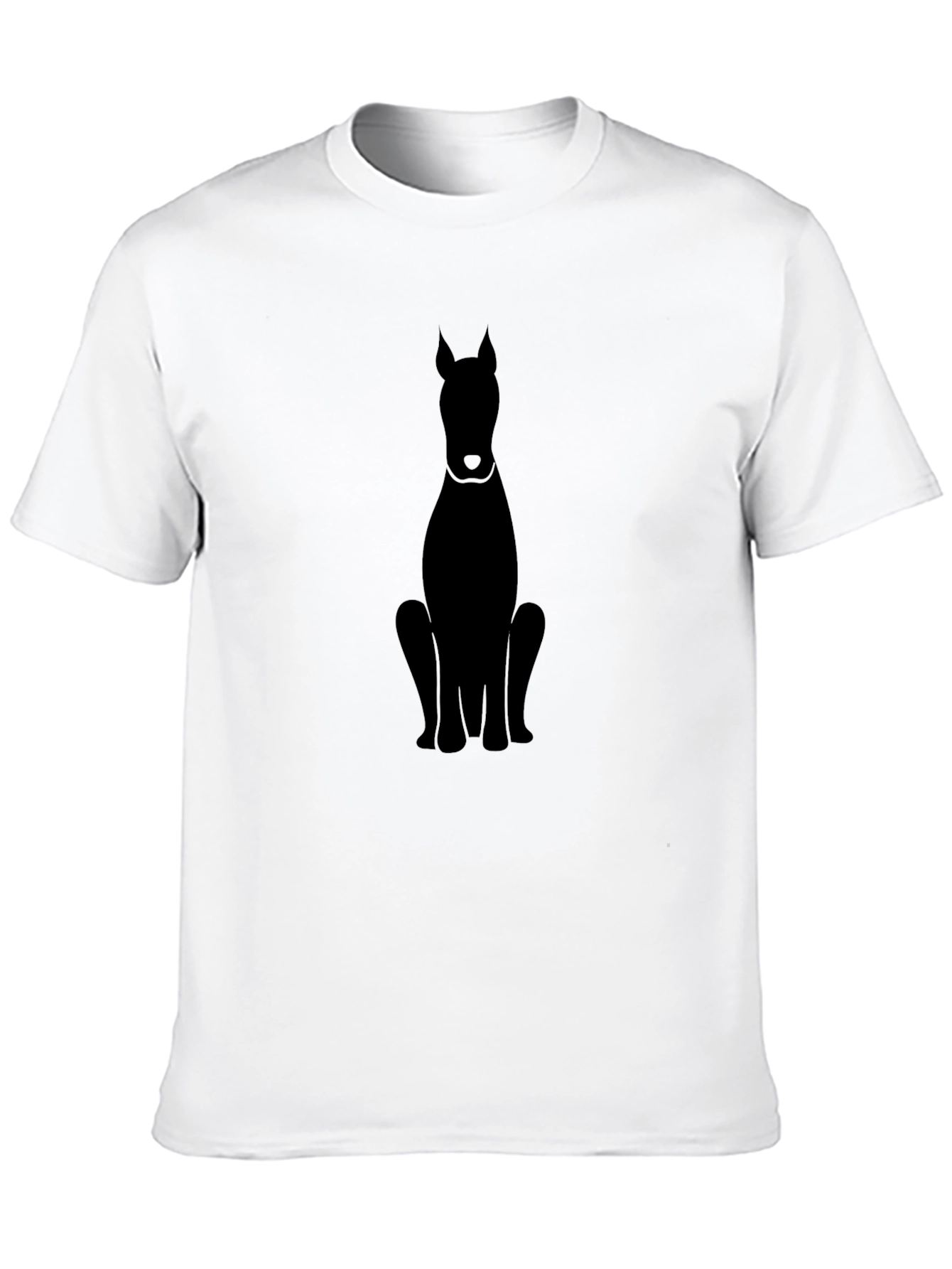 Mens Black Doberman Dog Silhouette T-Shirt