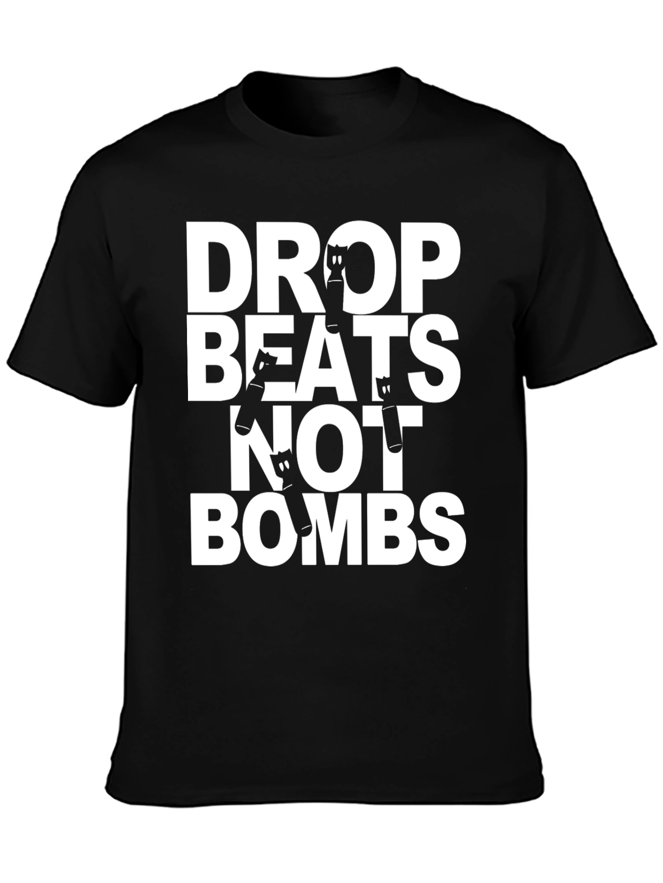Drop Beats Not Bombs Graphic Tee - Black