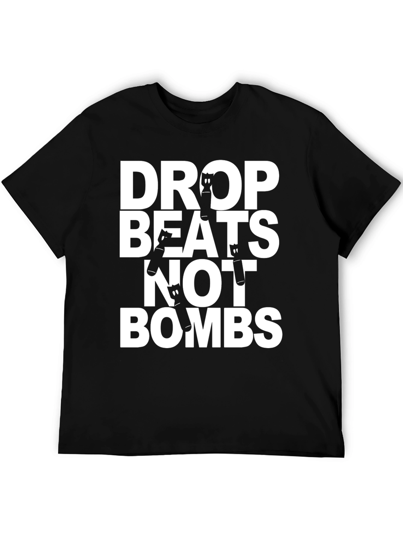 Drop Beats Not Bombs Graphic Tee - Black