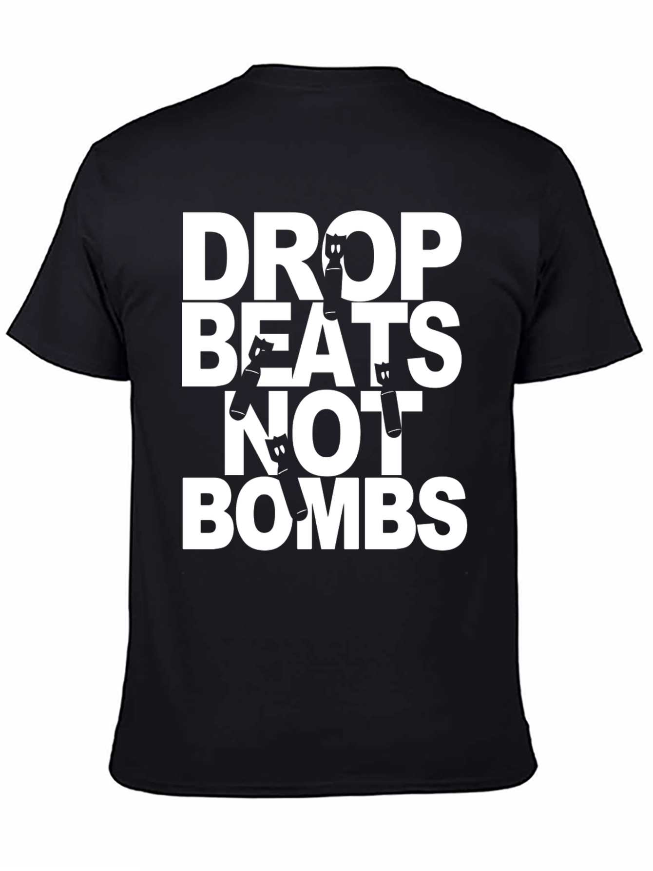 Drop Beats Not Bombs Graphic Tee - Black