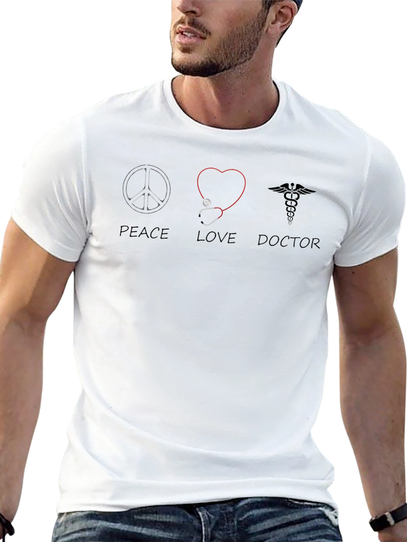 Peace Love Doctor T-Shirt Medical Gift