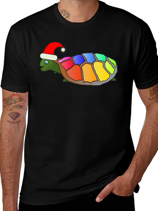 Festive Rainbow Turtle Graphic Tee