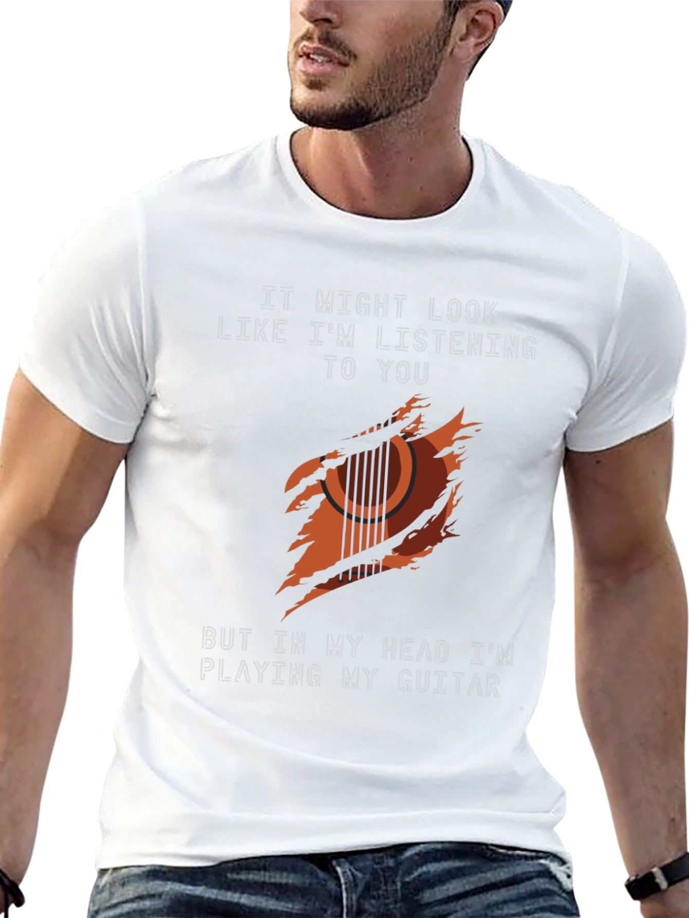 Guitar Player Graphic Tee - Music Lovers T-Shirt