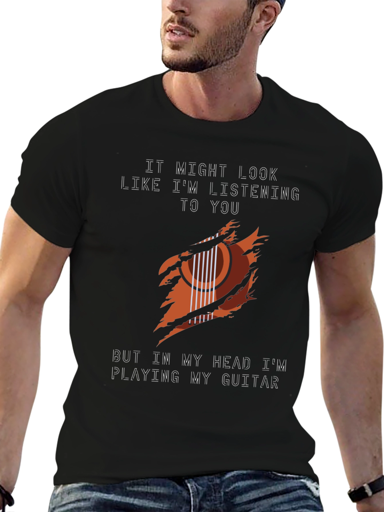 Guitar Player Graphic Tee - Music Lovers T-Shirt