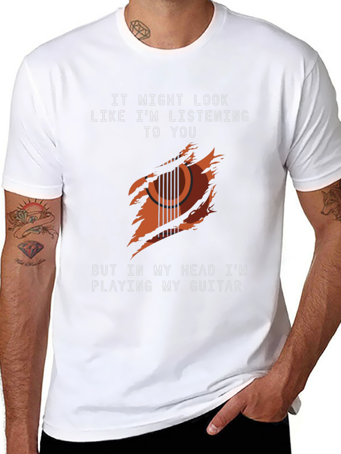 Guitar Player Graphic Tee - Music Lovers T-Shirt