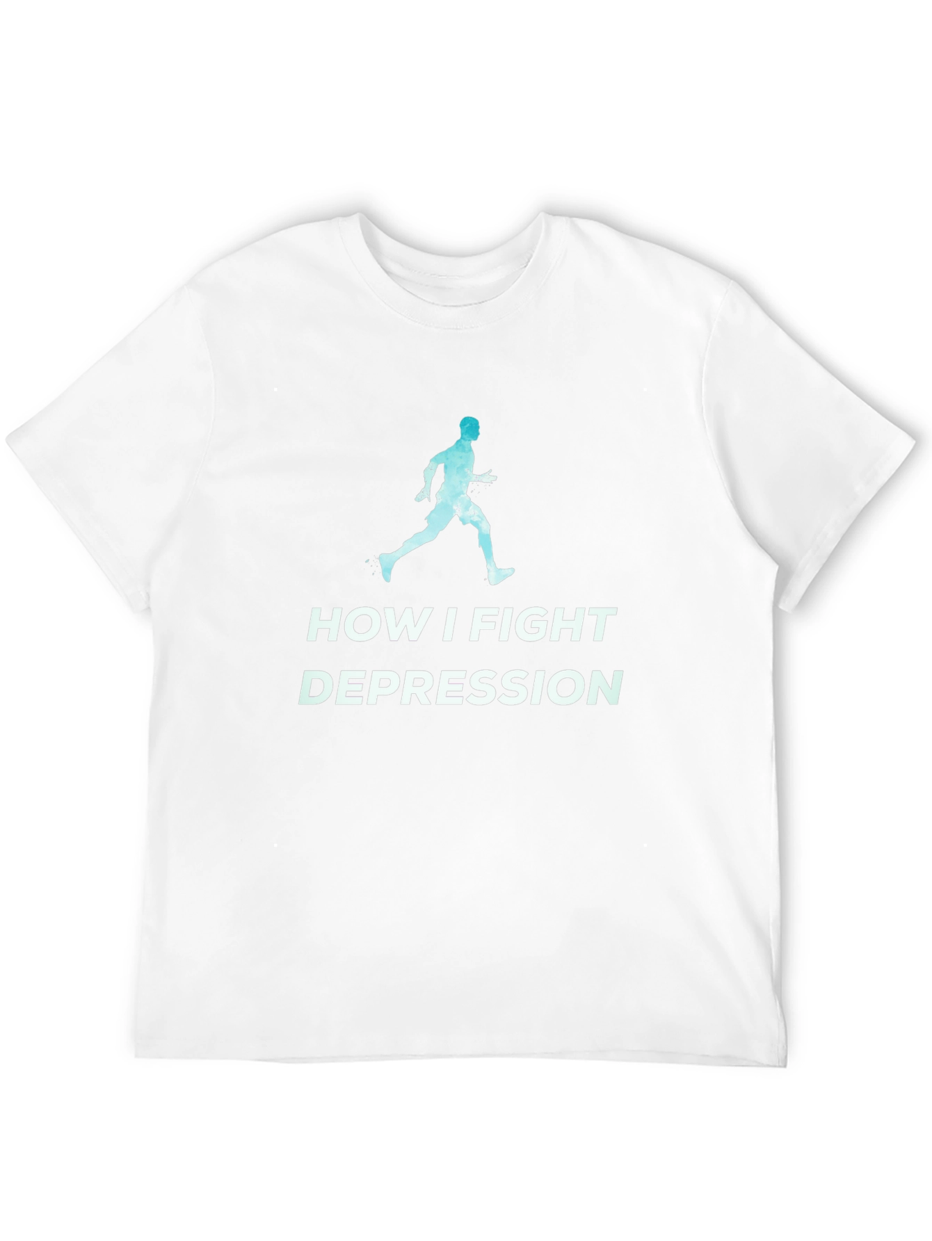 Fight Depression Running T-Shirt - Motivational Tee