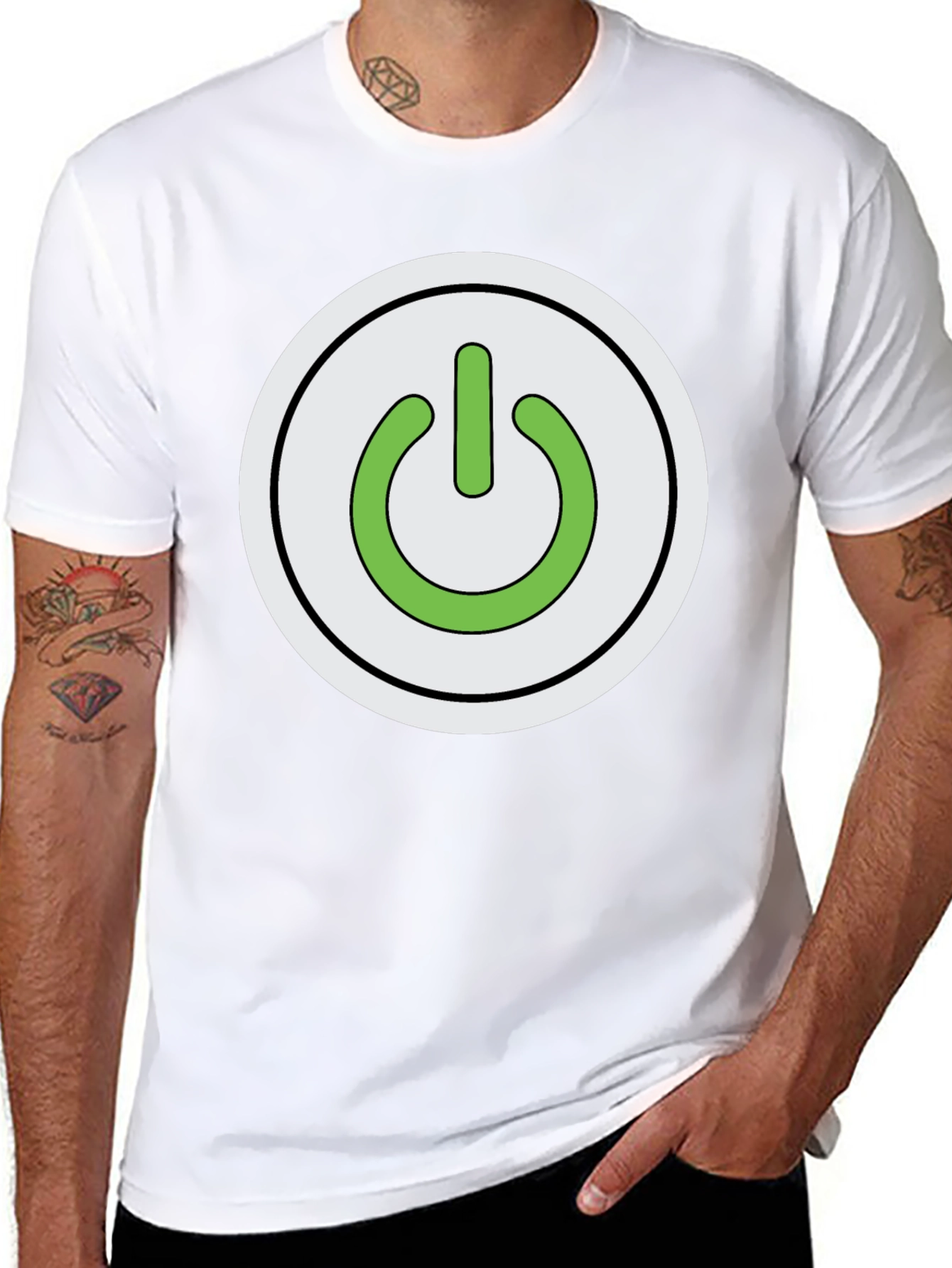 Power Button Graphic T-Shirt - Black