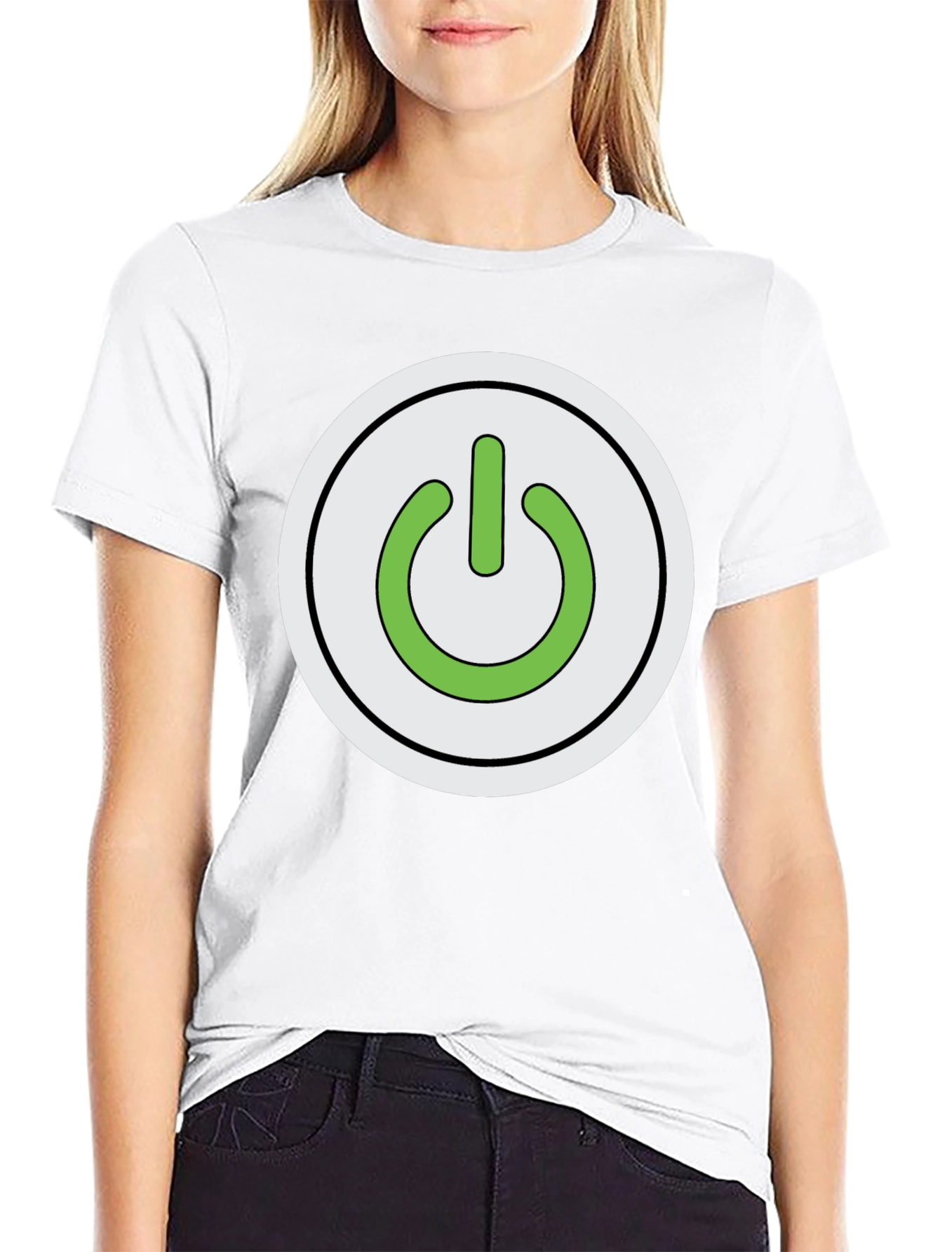 Power Button Graphic T-Shirt - Black