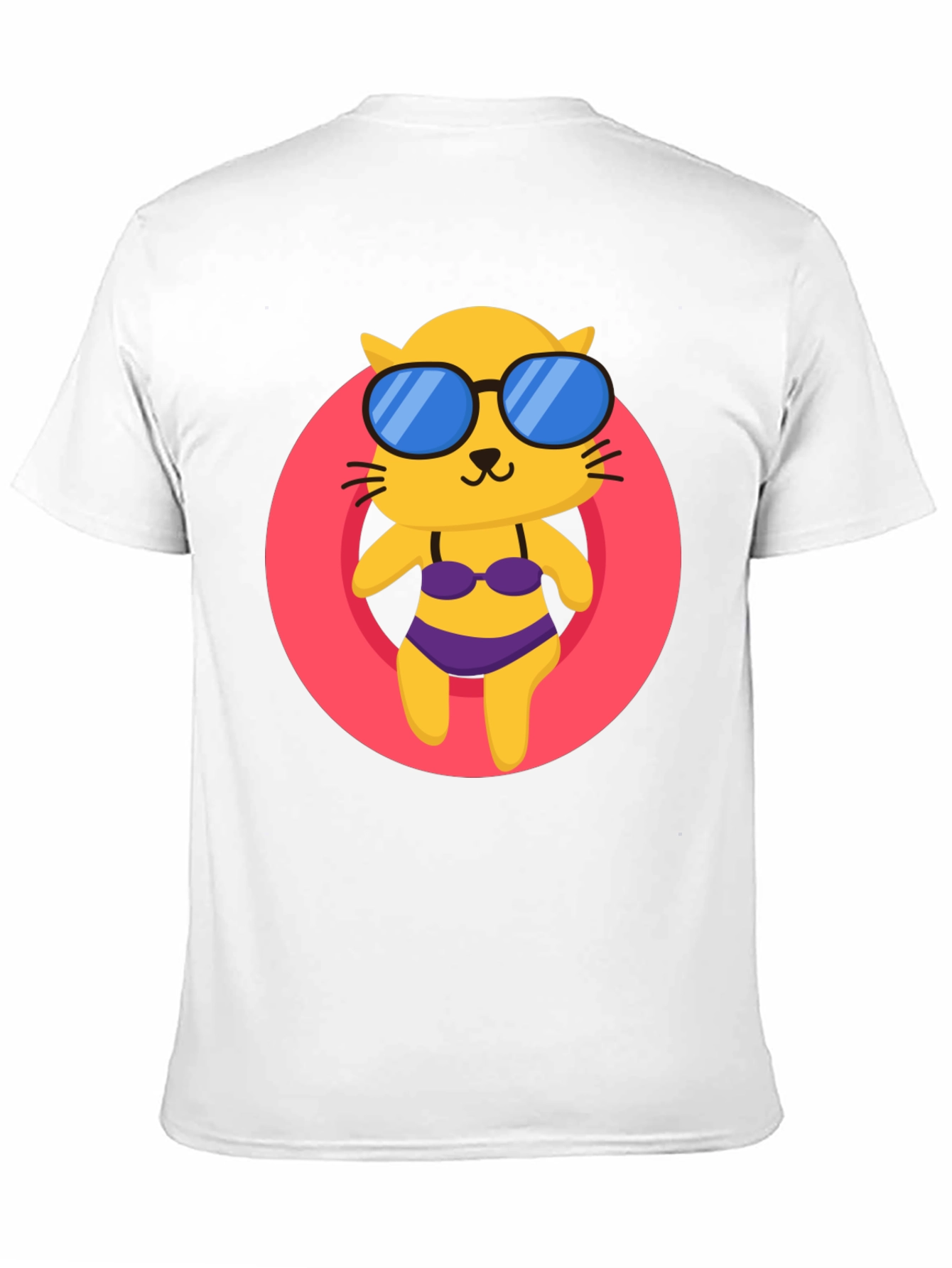 Summer Cat T-Shirt - Black Cotton Tee