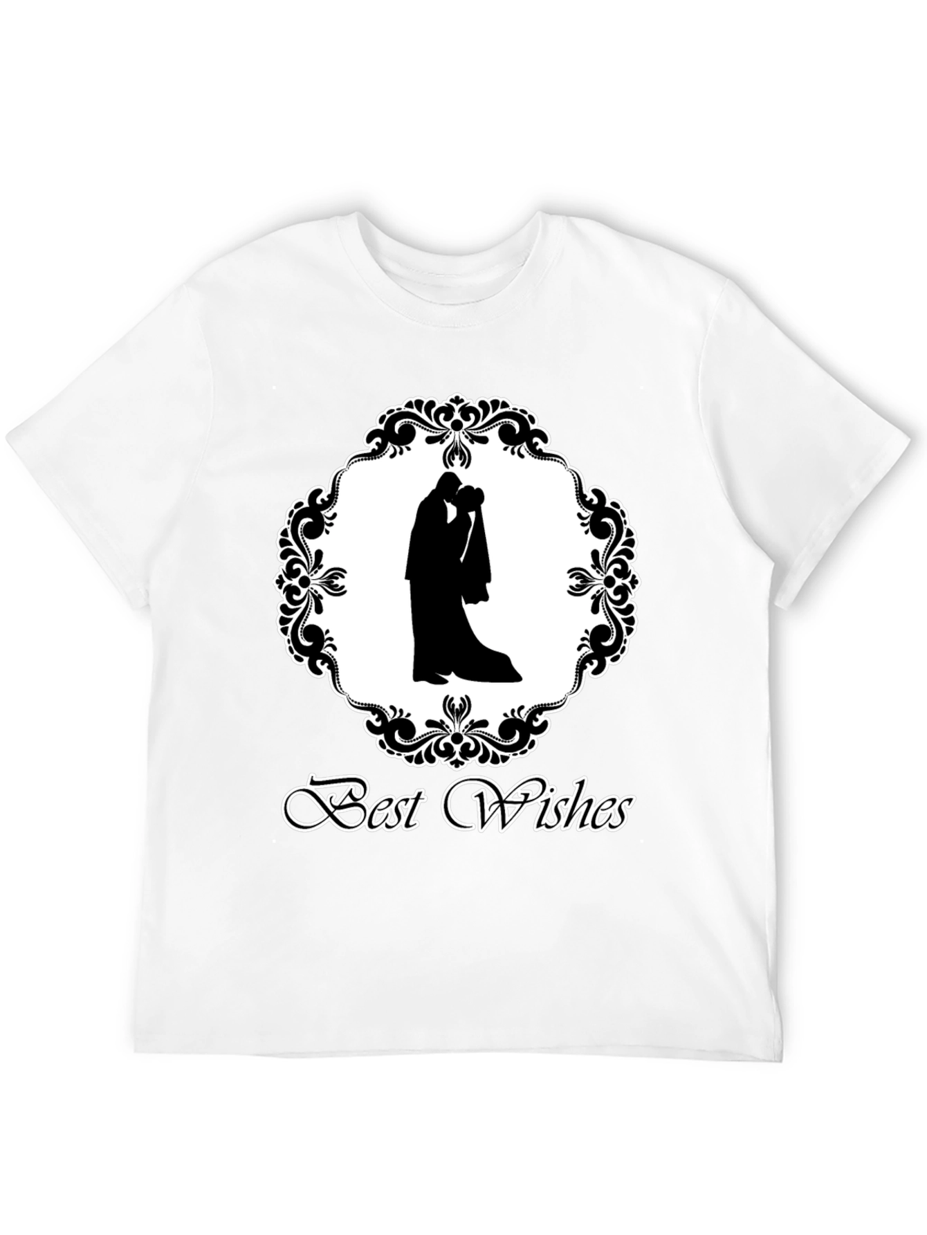 Best Wishes Wedding Couple T-Shirt - Black