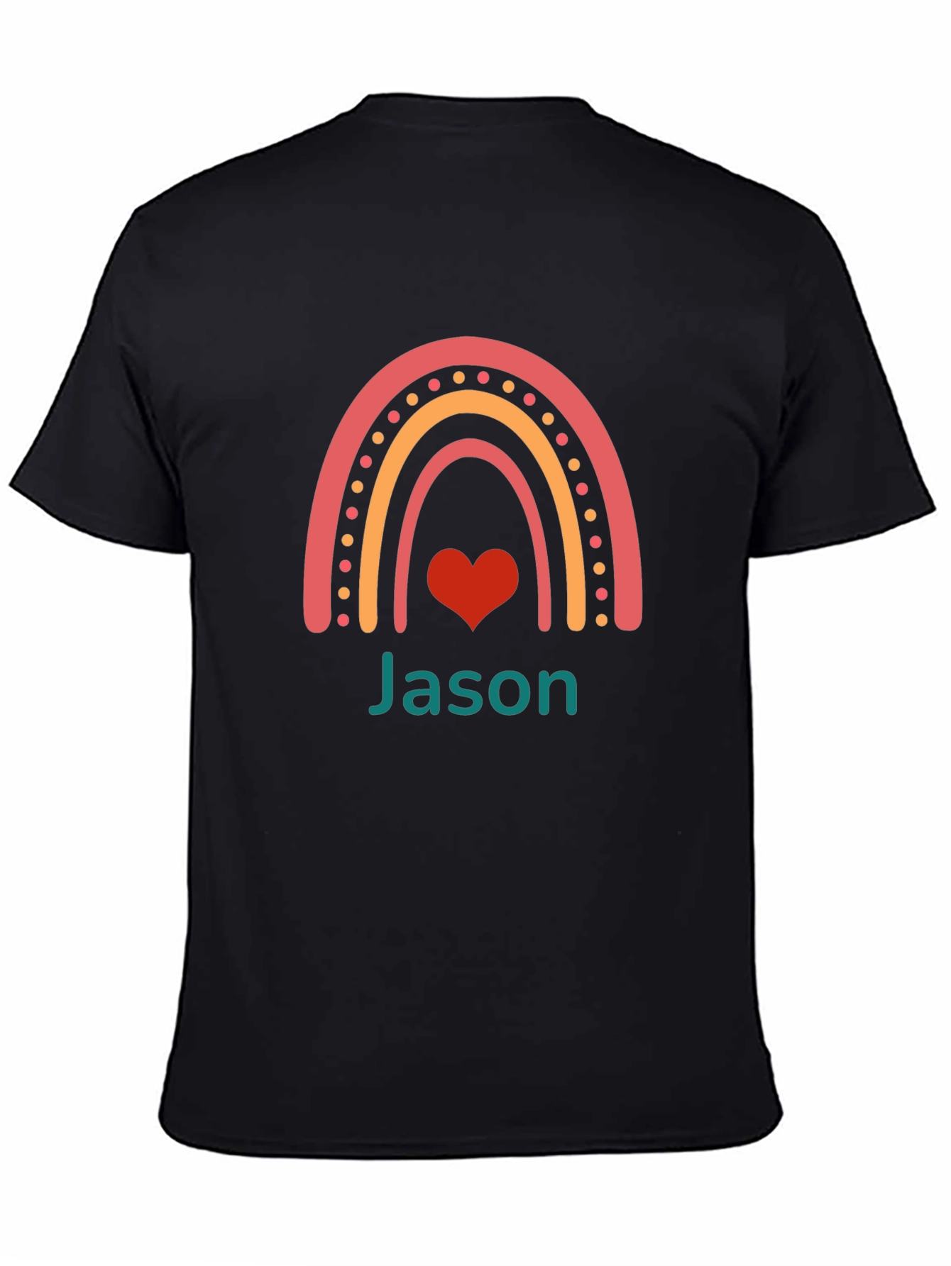 Personalized Rainbow Heart T-Shirt - Custom Name Tee