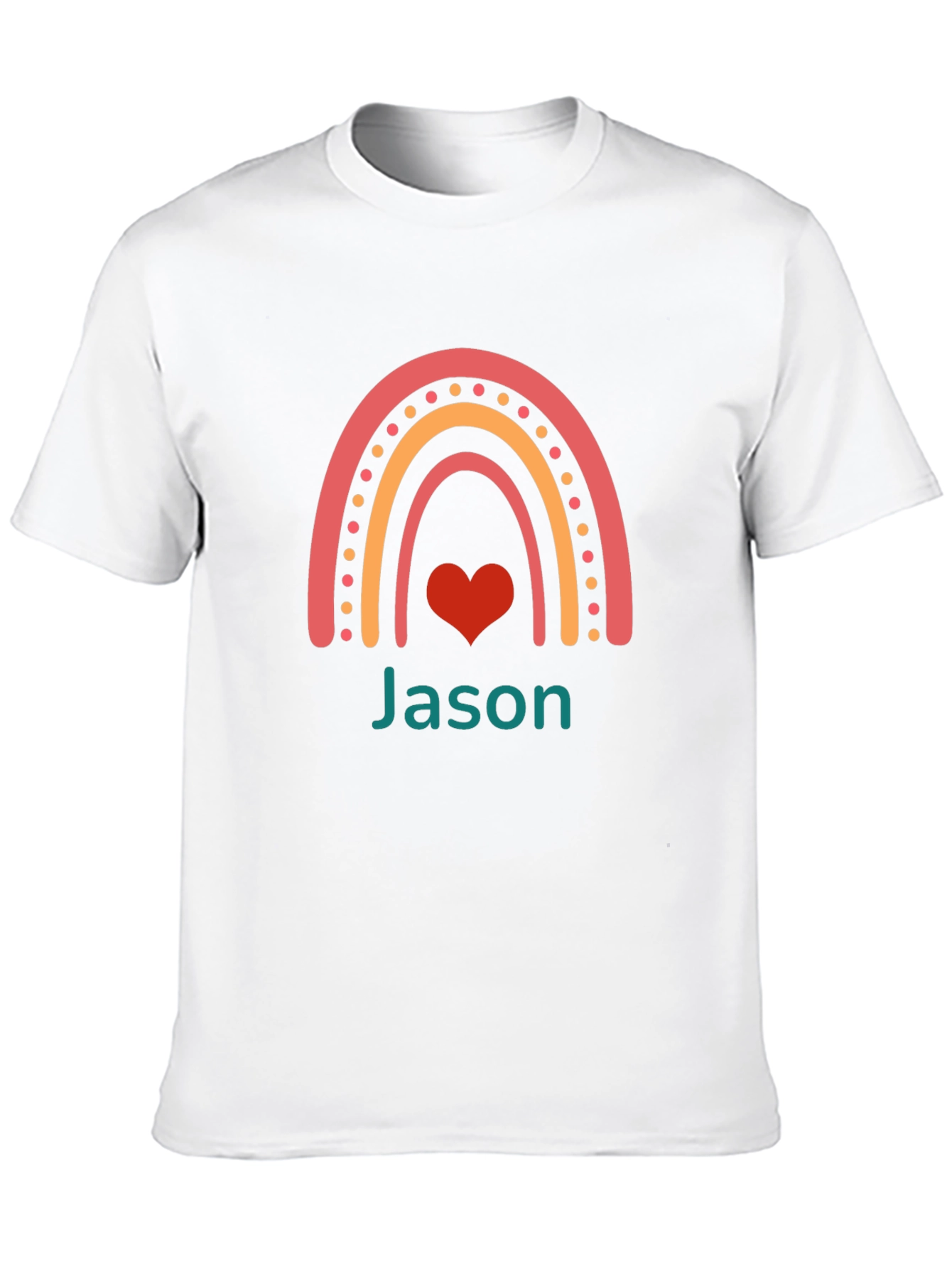 Personalized Rainbow Heart T-Shirt - Custom Name Tee