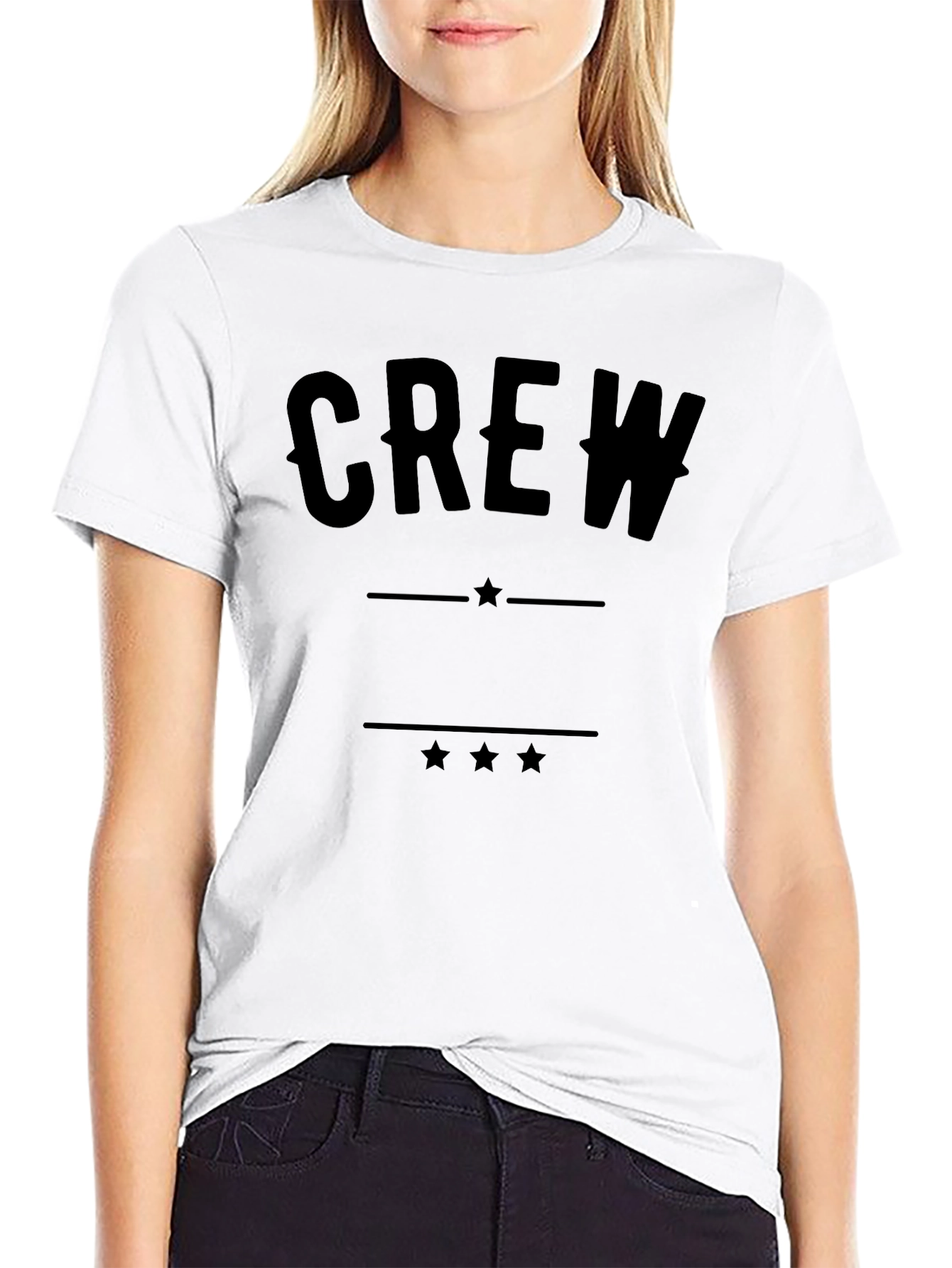 Crew Graphic Tee - Classic Black Cotton