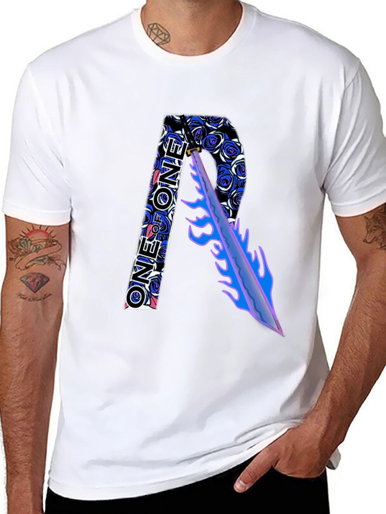 Graphic Print One of One Letter R T-Shirt