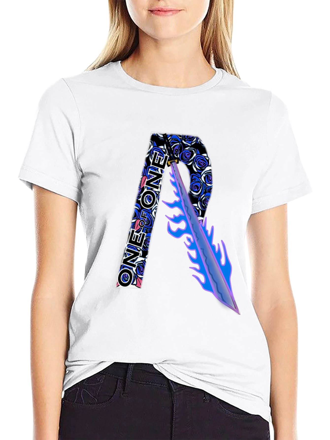 Graphic Print One of One Letter R T-Shirt