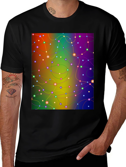 Abstract Network Tee - Colorful Connection Shirt