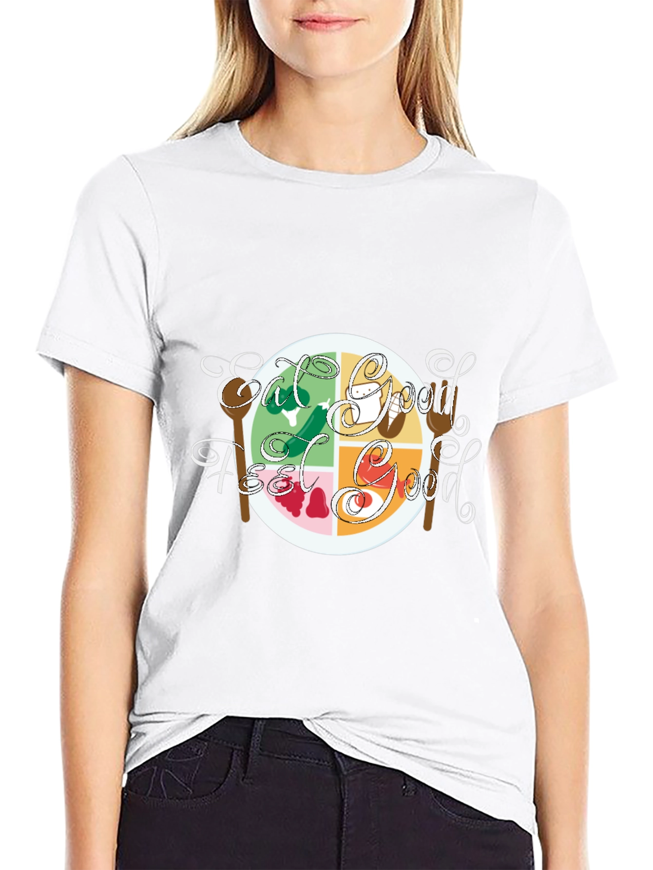 Eat Good Feel Good Graphic Tee - Black Cotton