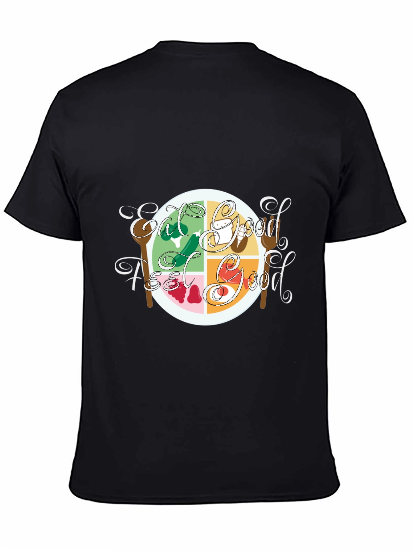 Eat Good Feel Good Graphic Tee - Black Cotton