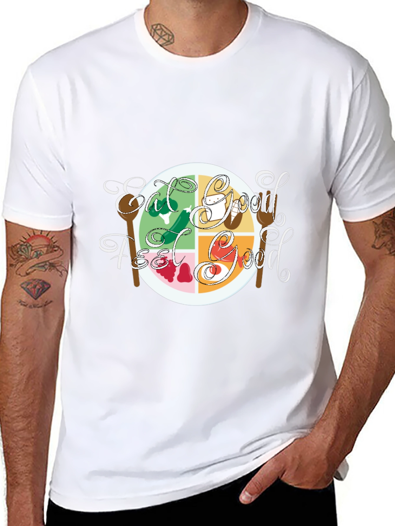 Eat Good Feel Good Graphic Tee - Black Cotton