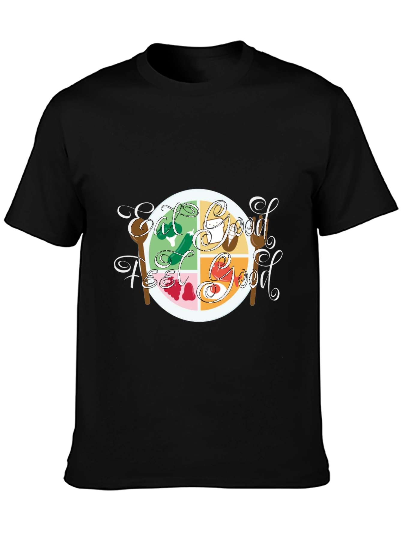 Eat Good Feel Good Graphic Tee - Black Cotton
