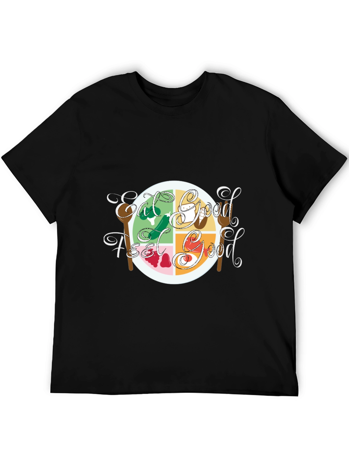 Eat Good Feel Good Graphic Tee - Black Cotton
