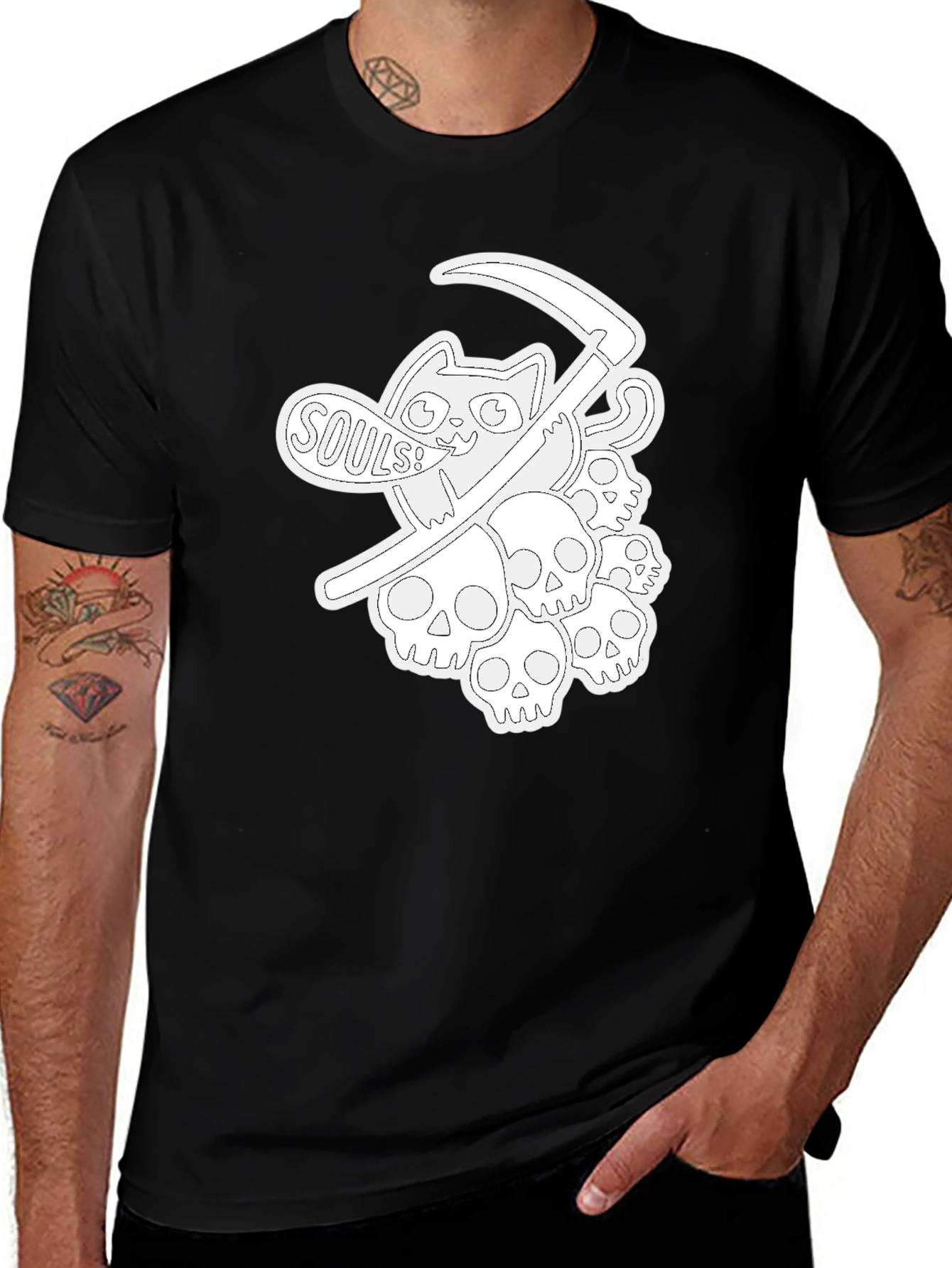 Grim Reaper Cat Souls T-Shirt