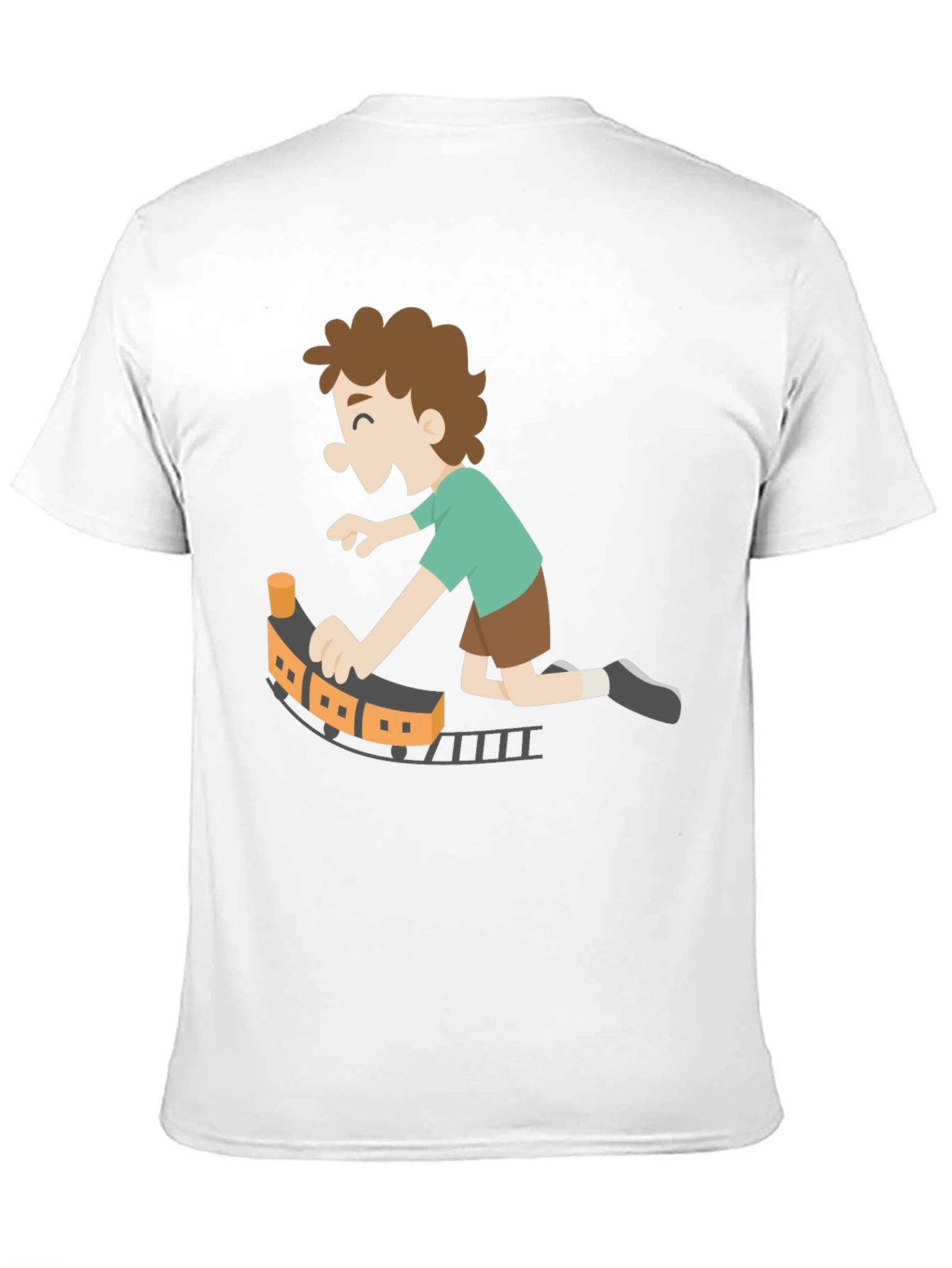 Toy Train Graphic Tee - Black Cotton Blend