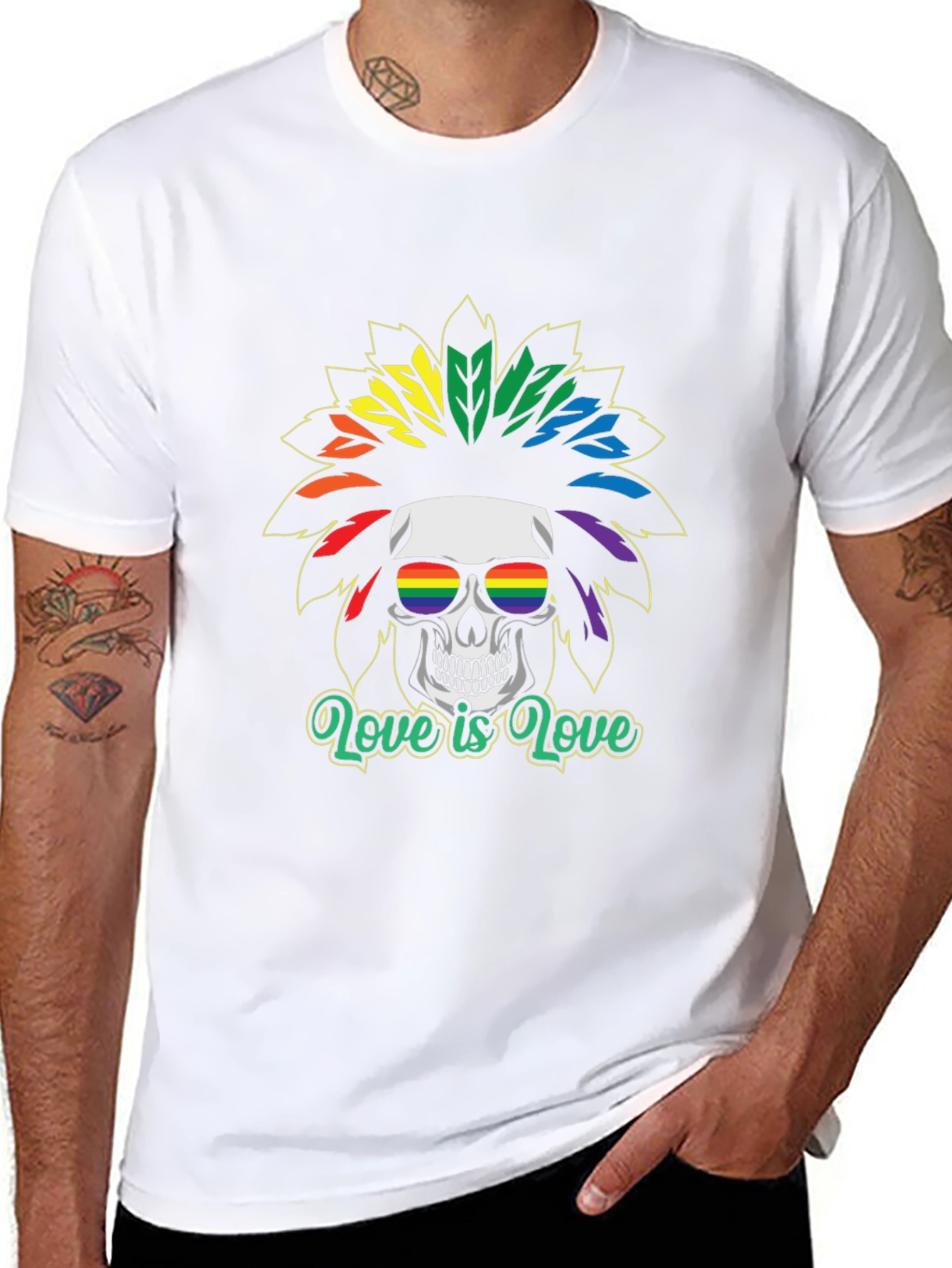 LGBT Skull T-Shirt - Love is Love Tee