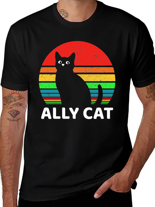 Ally Cat T-Shirt - Retro LGBT Pride Tee