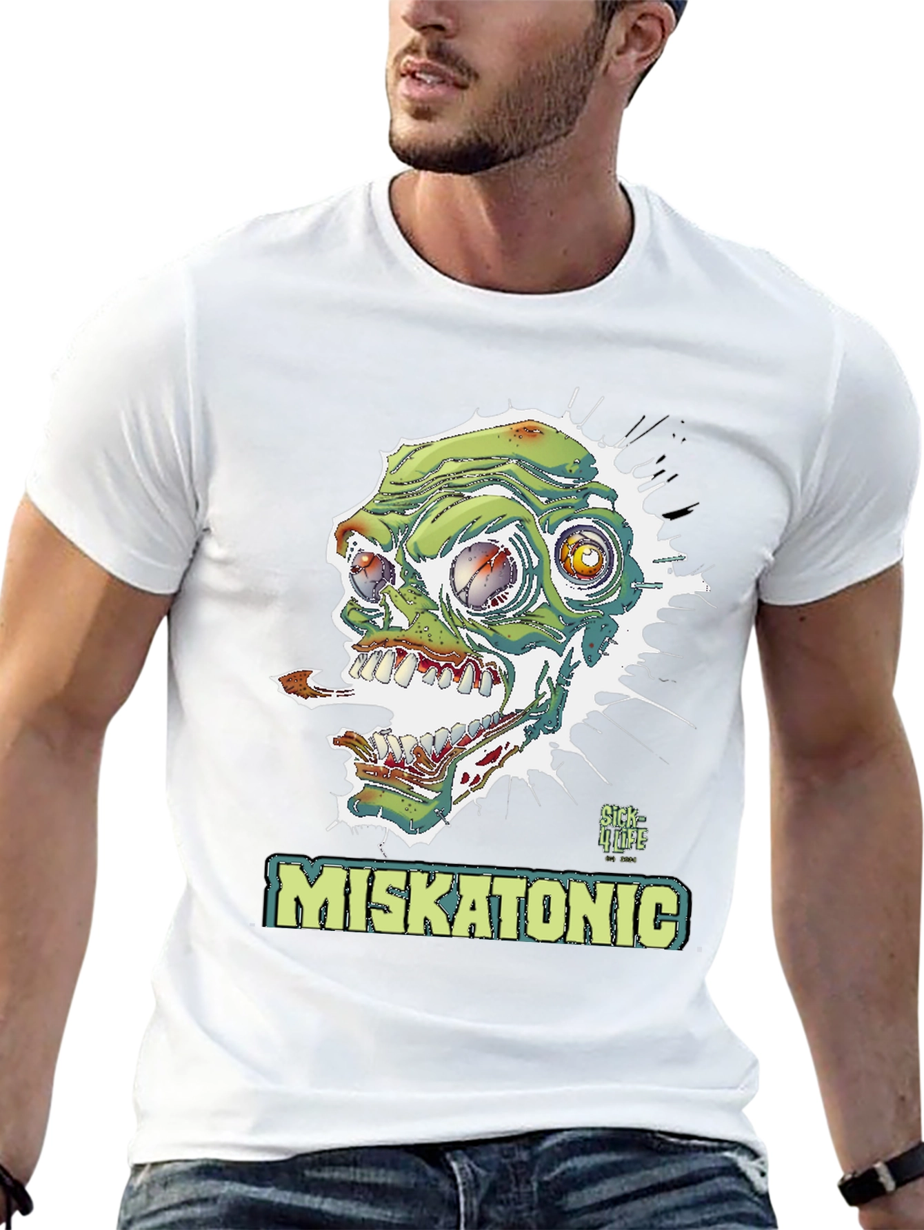 Miskatonic Zombie Graphic T-Shirt - Horror Style