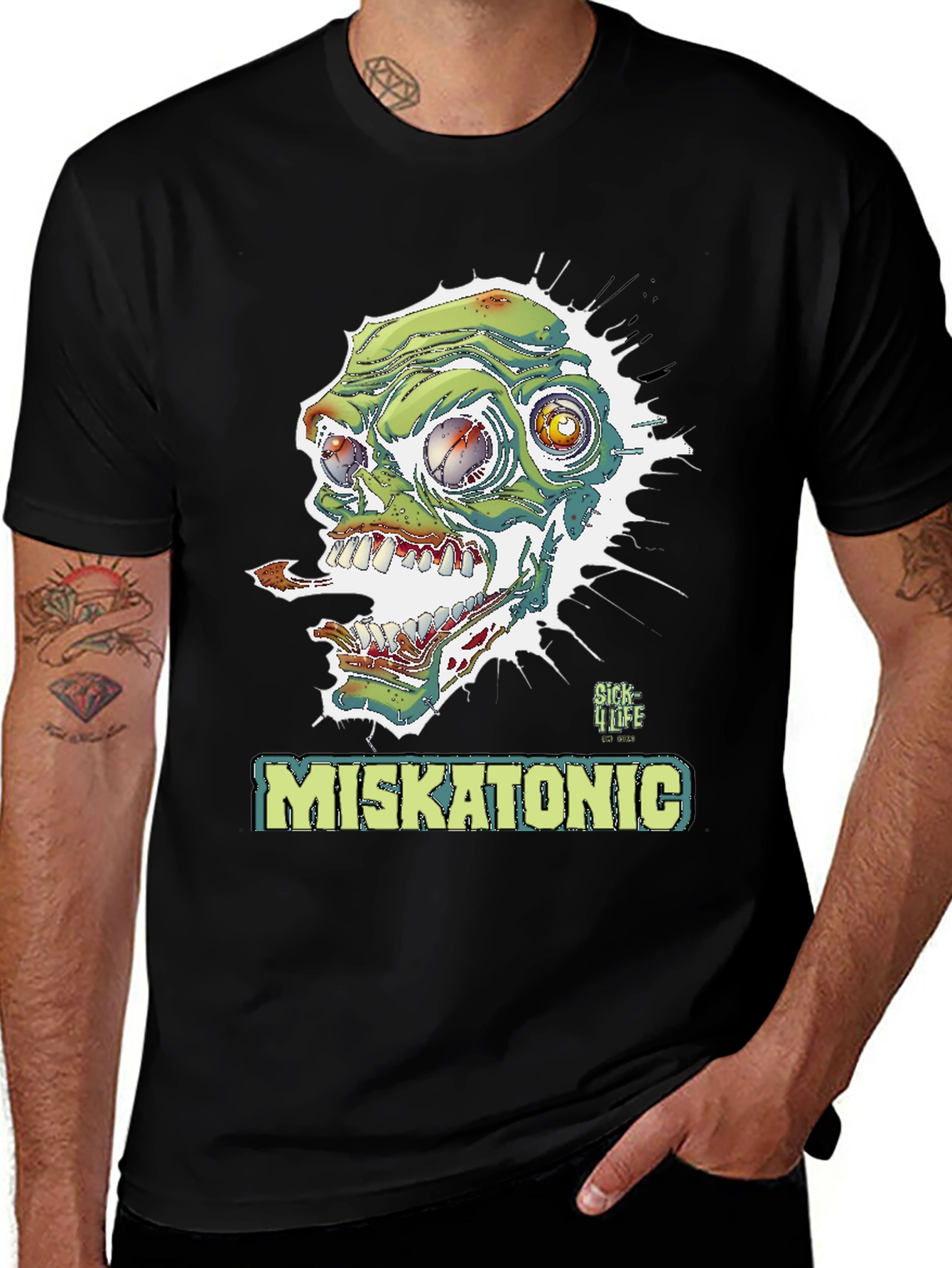 Miskatonic Zombie Graphic T-Shirt - Horror Style