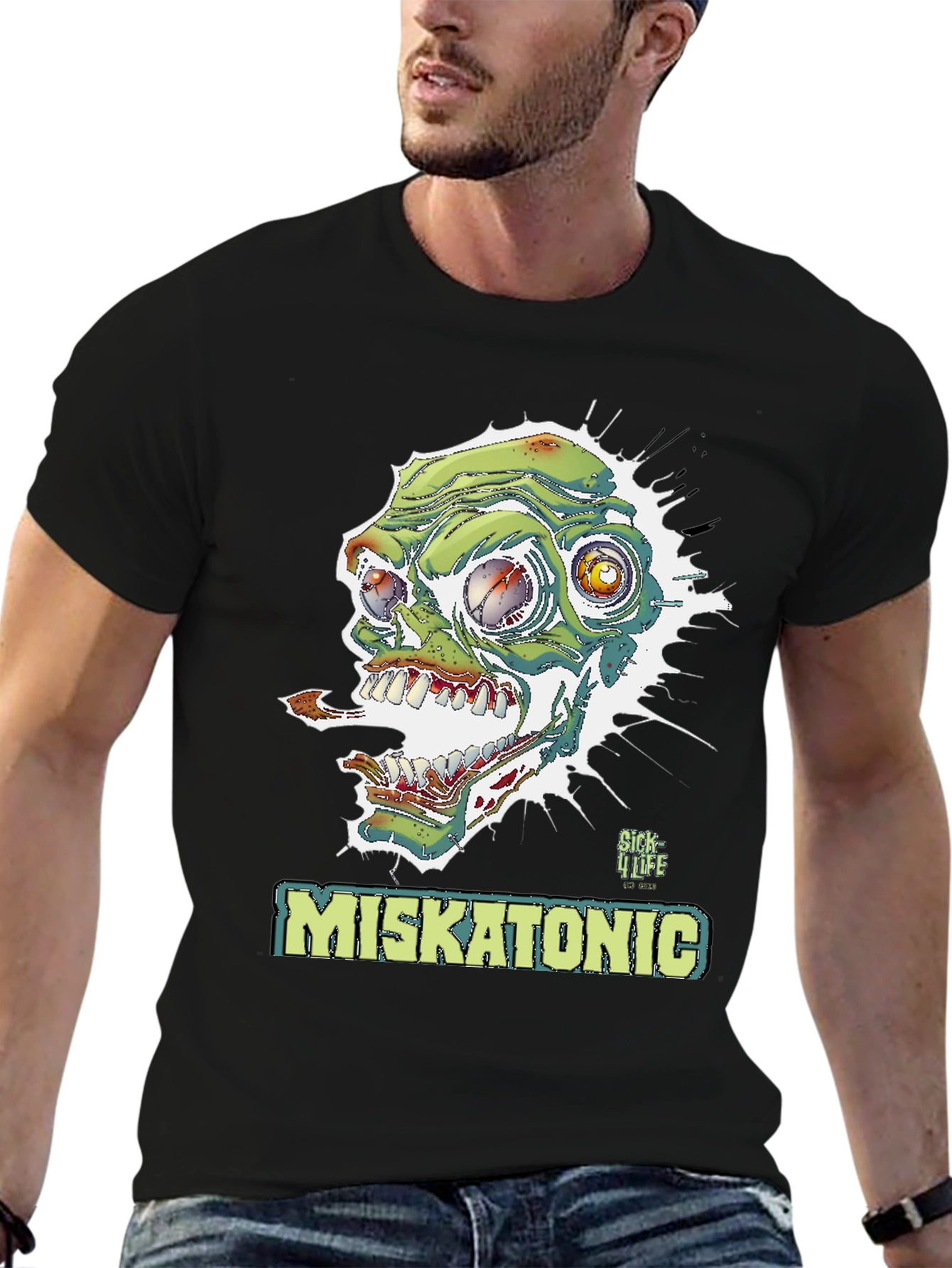 Miskatonic Zombie Graphic T-Shirt - Horror Style