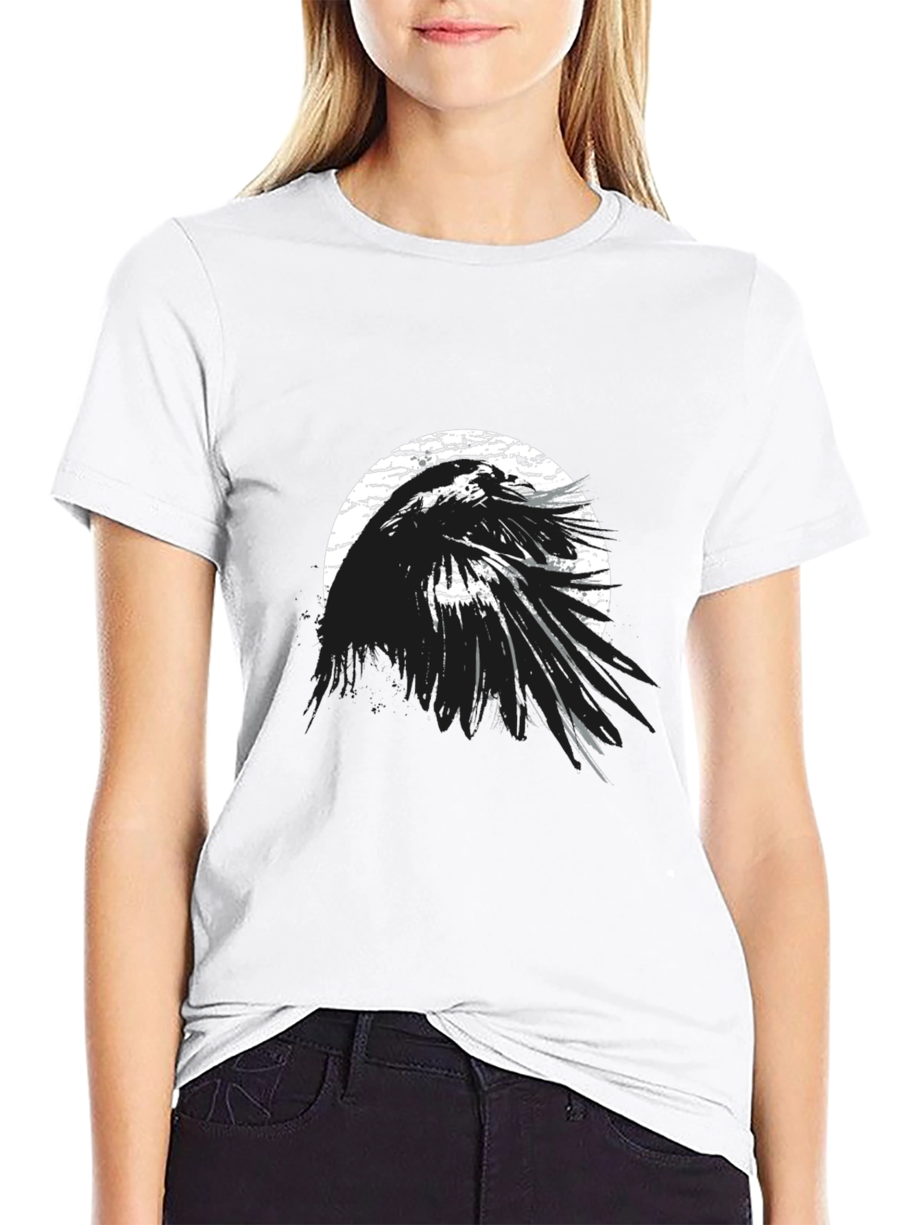 Raven Graphic Black T-Shirt - Stylish Mens Tee