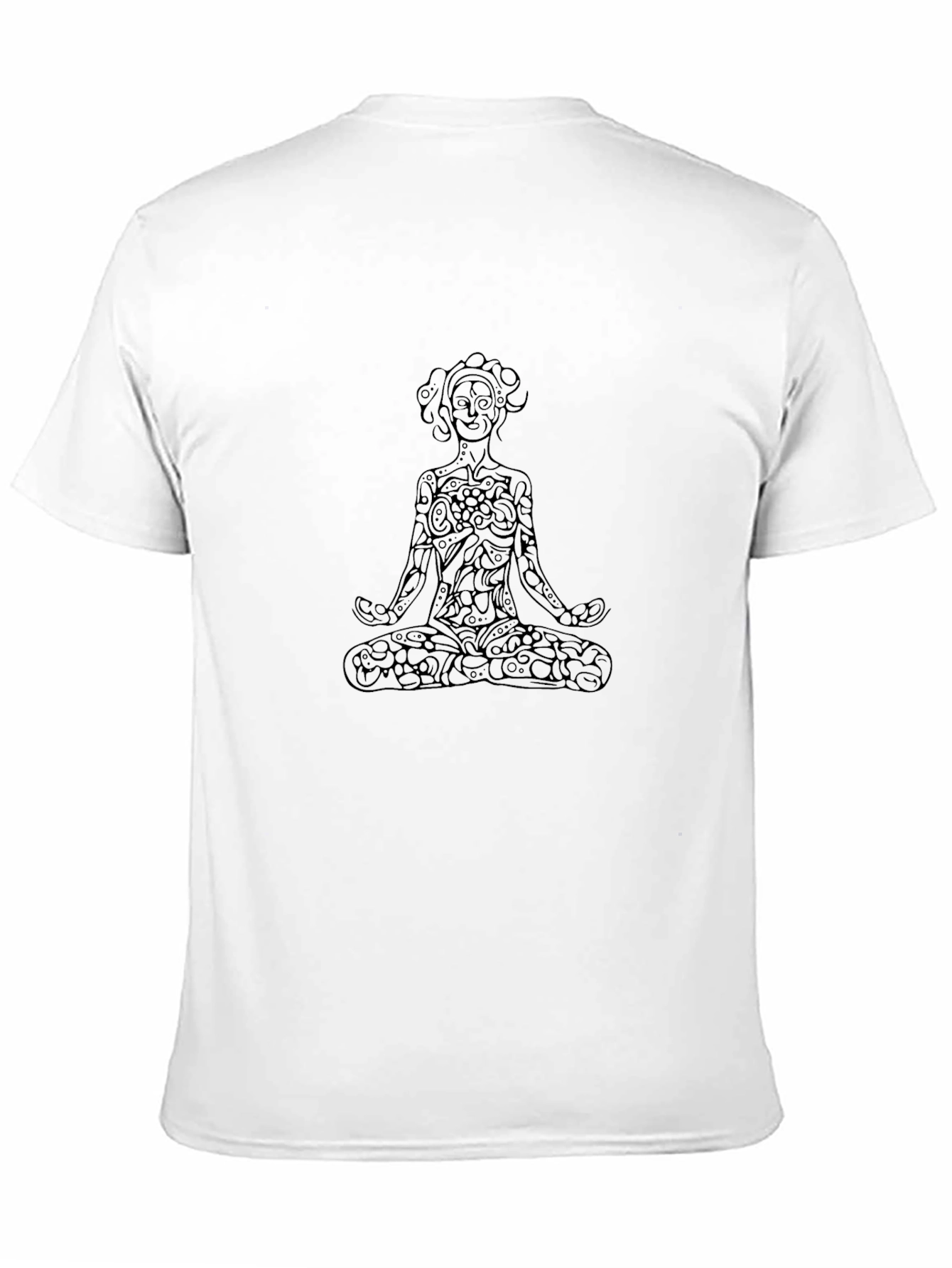 Meditative Floral Yoga T-Shirt - Black