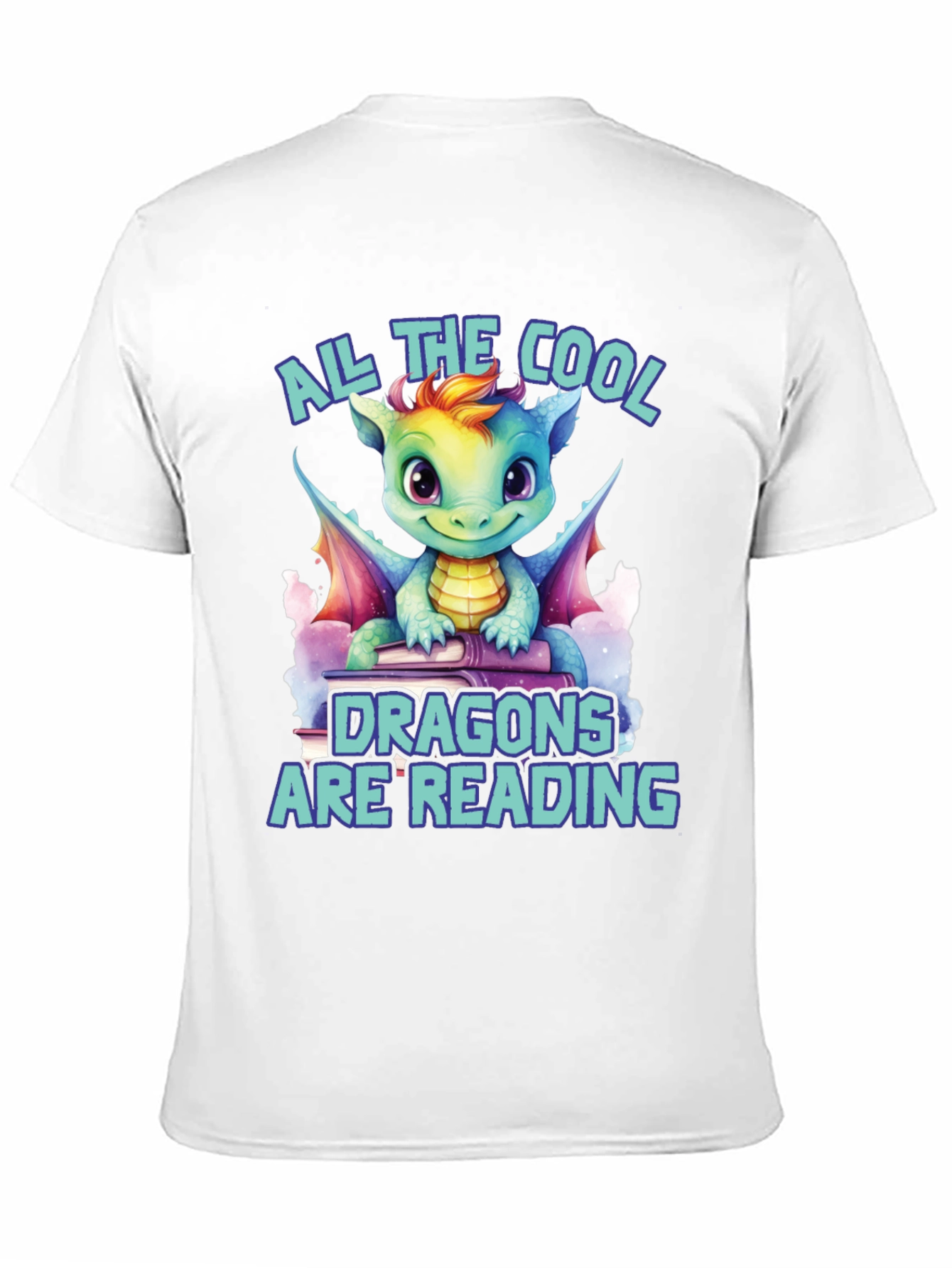 Cool Dragons Reading Graphic T-Shirt