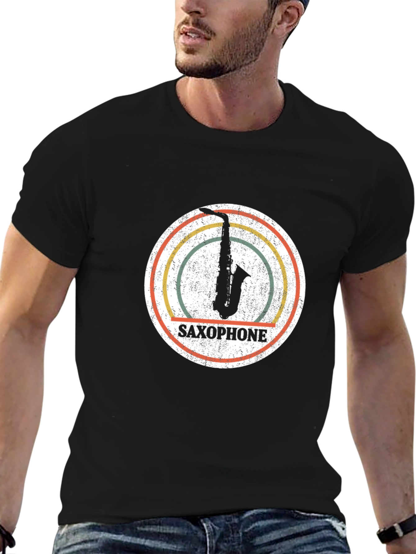 Saxophone Retro T-Shirt - Musician Tee