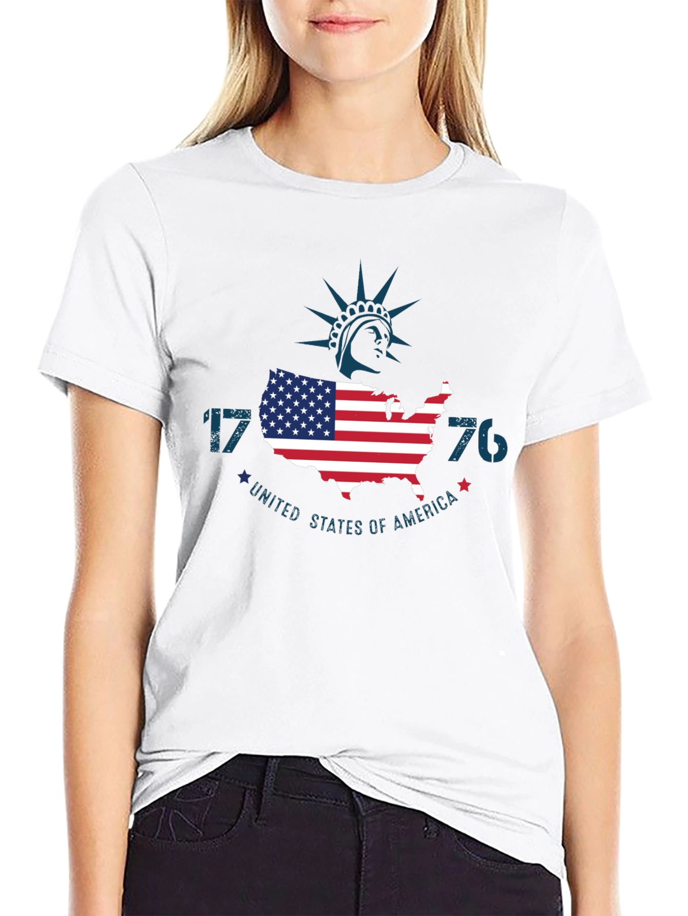 Patriotic 1776 USA Map Graphic T-Shirt