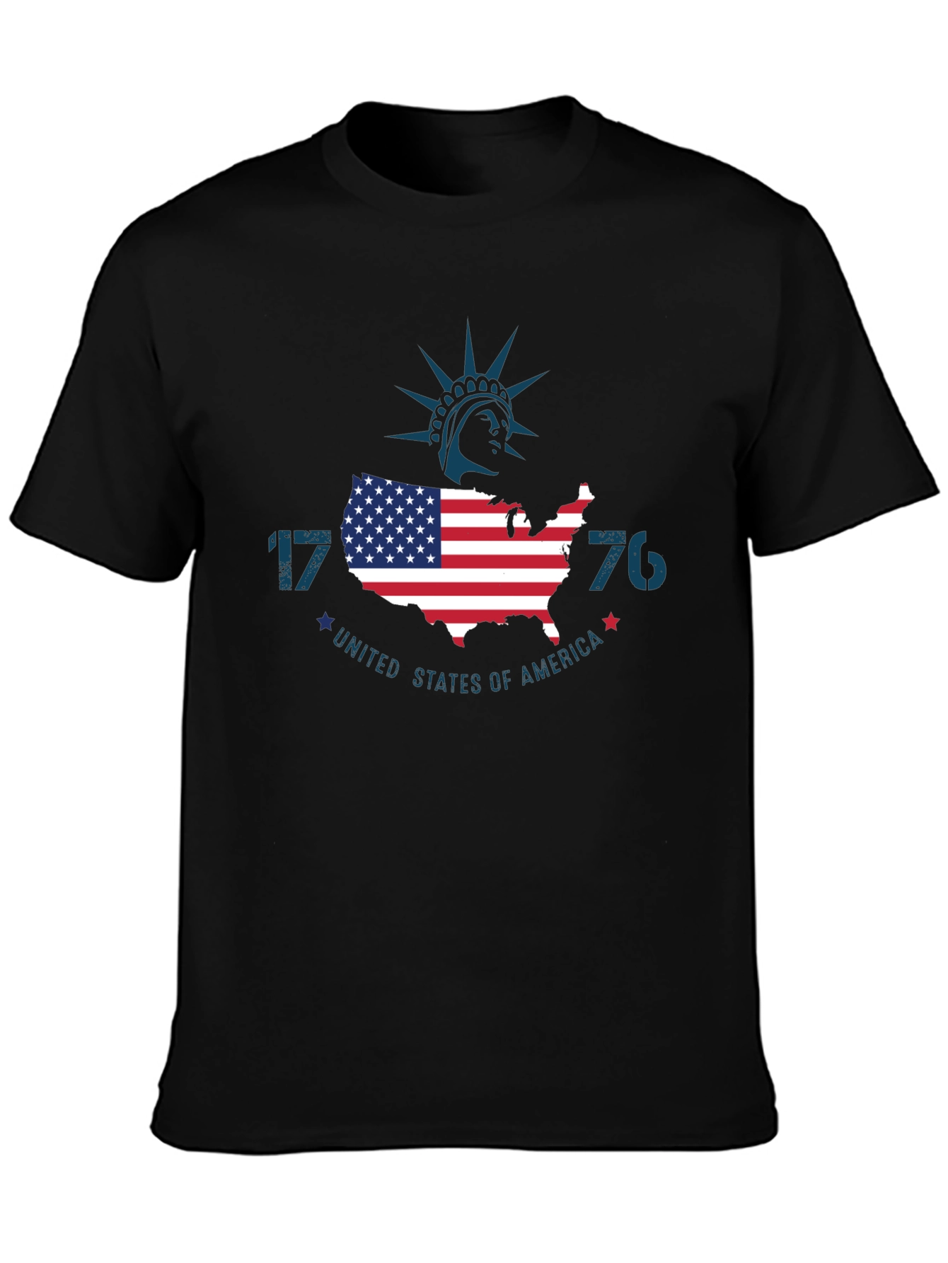 Patriotic 1776 USA Map Graphic T-Shirt