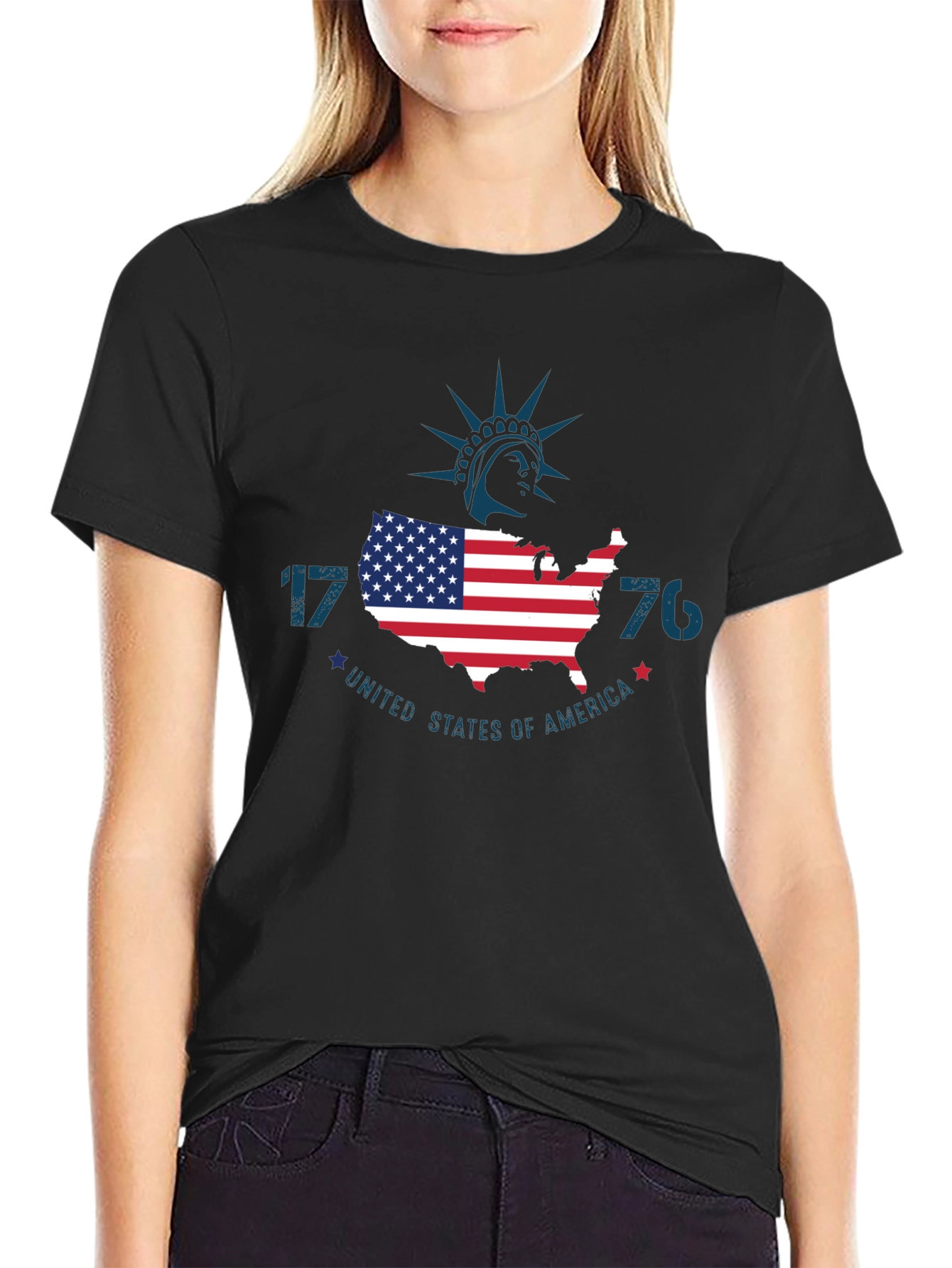 Patriotic 1776 USA Map Graphic T-Shirt