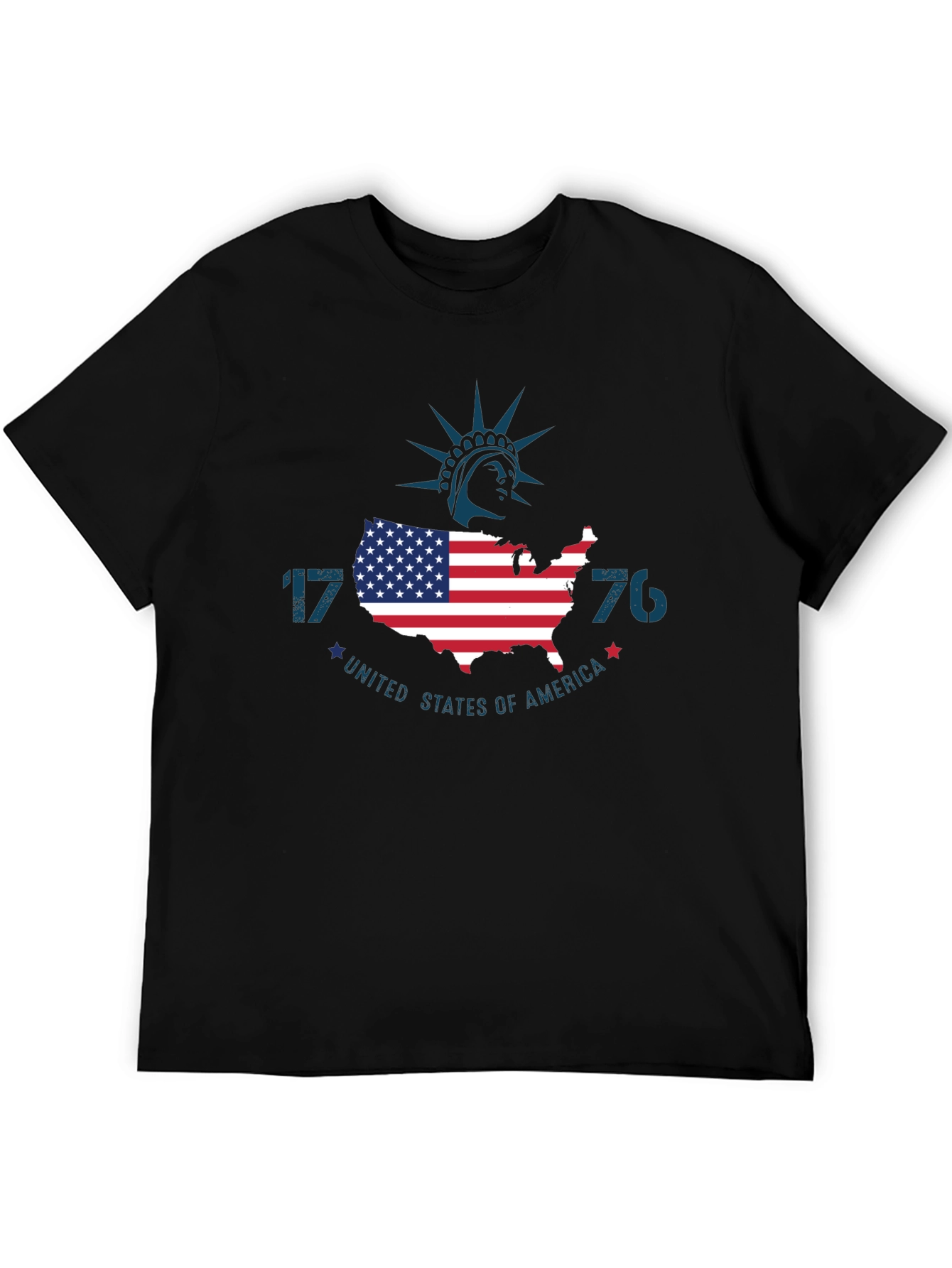 Patriotic 1776 USA Map Graphic T-Shirt