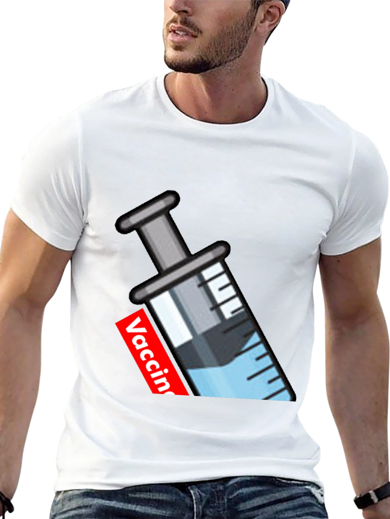 Vaccine Syringe Graphic T-Shirt - Modern Comfort