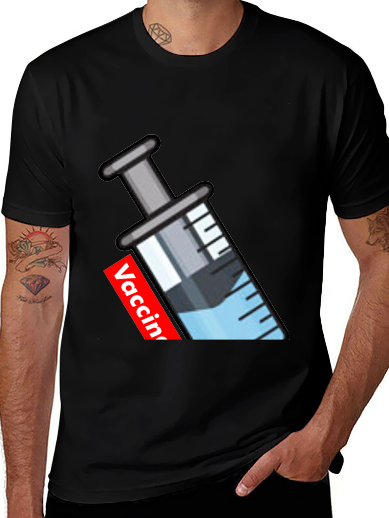 Vaccine Syringe Graphic T-Shirt - Modern Comfort