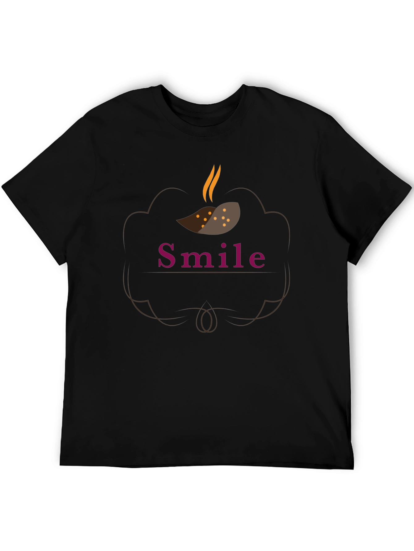 Smile Graphic Print Black T-Shirt